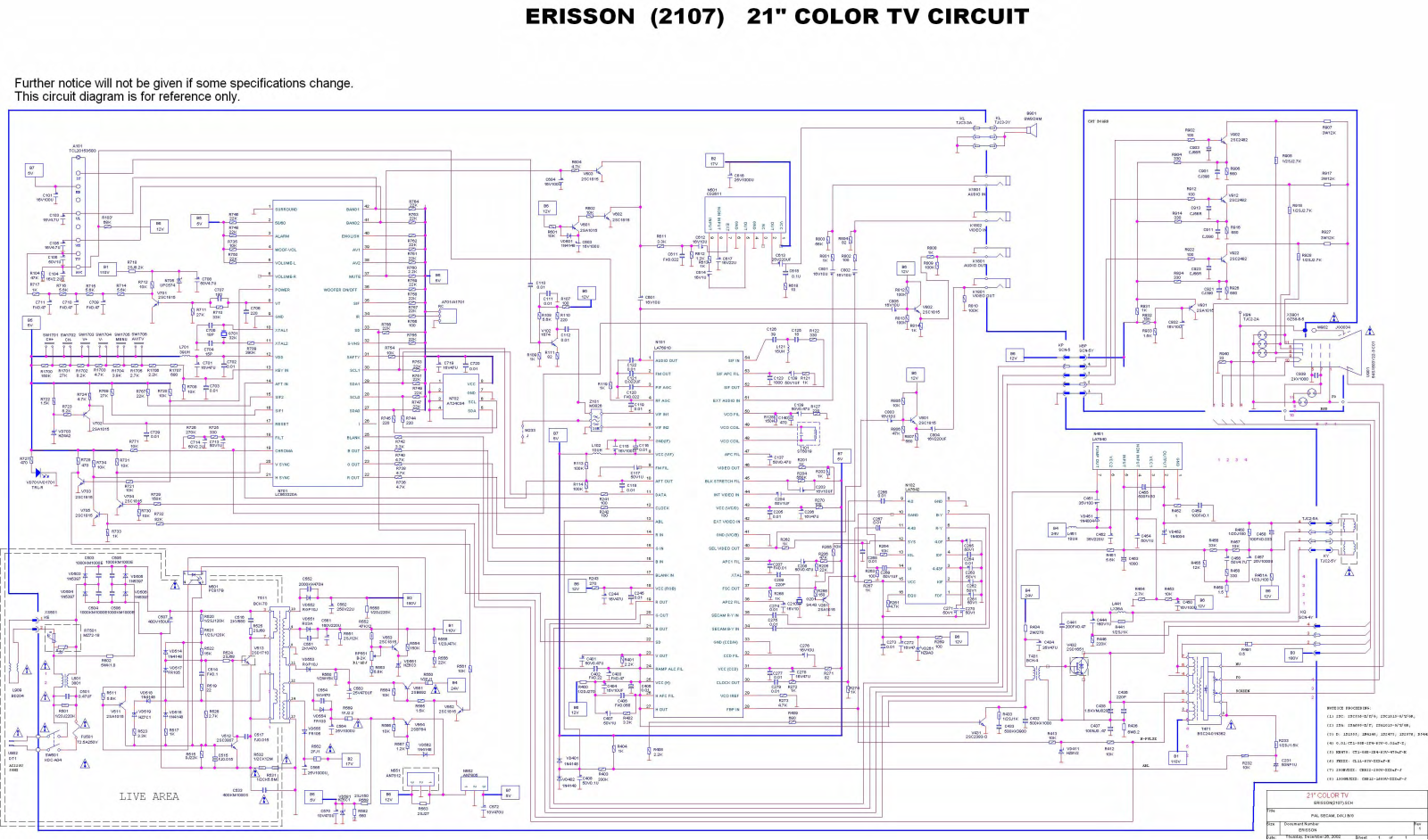 Erisson 2107 Schematic