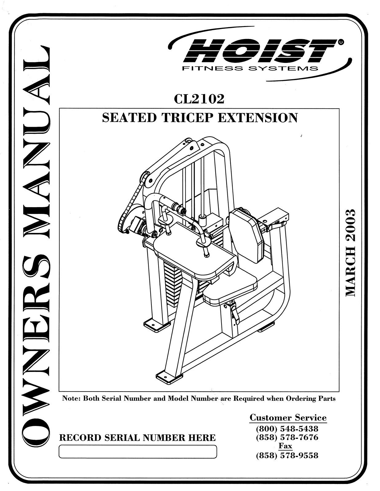 Hoist Fitness CL2102 User Manual