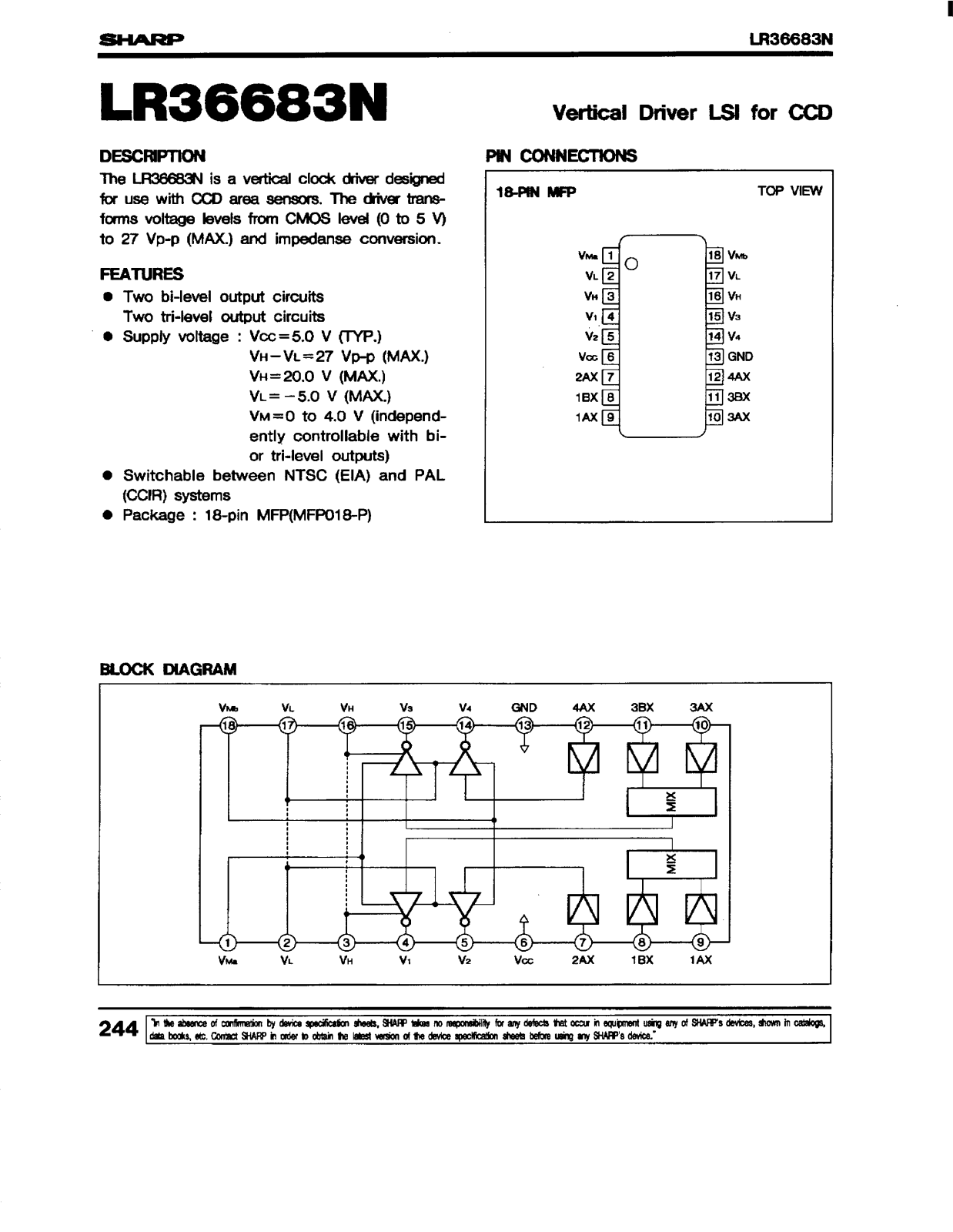 Sharp LR36683N Datasheet