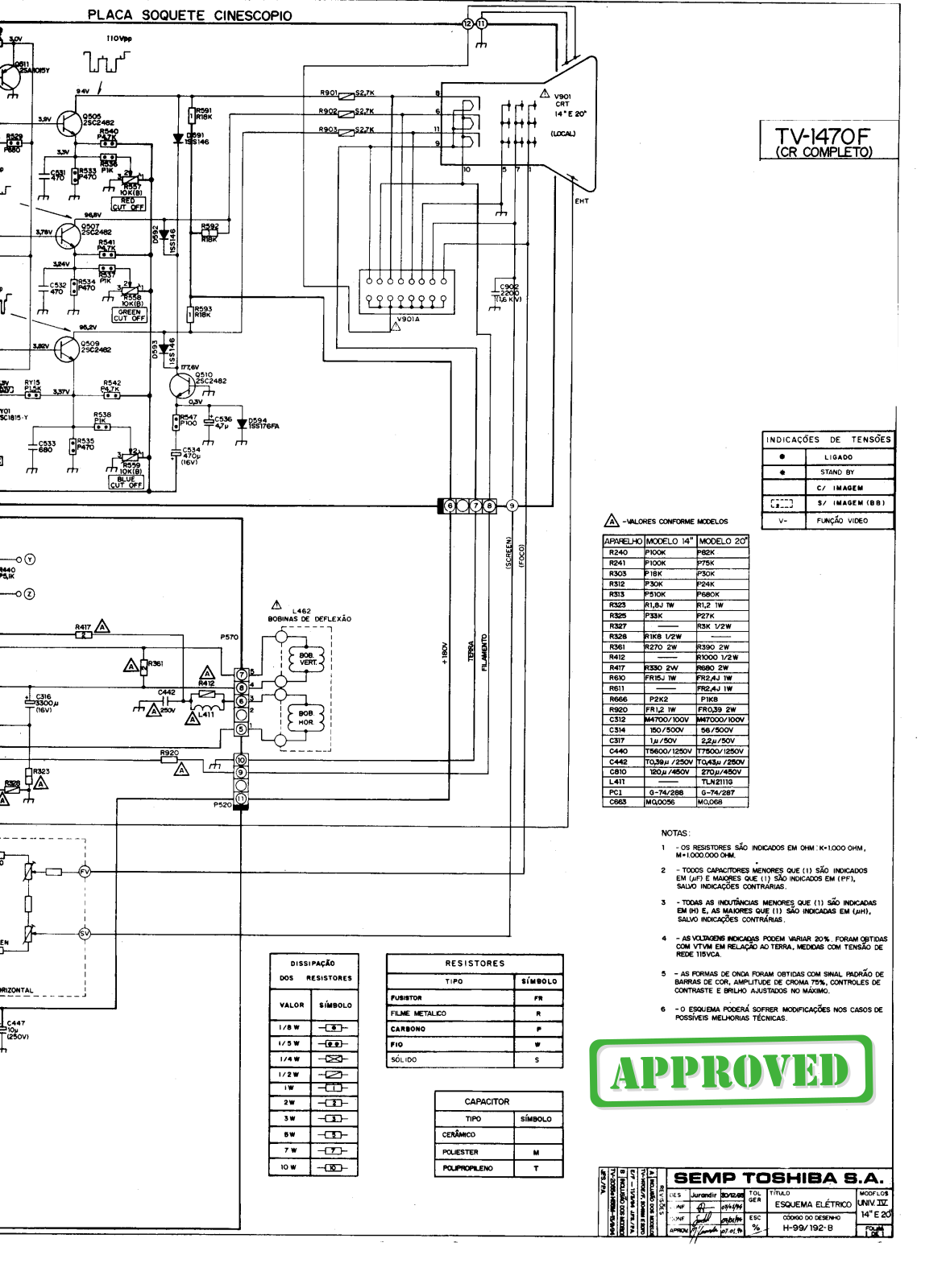 Toshiba 1470F, TV-1470F Schematic