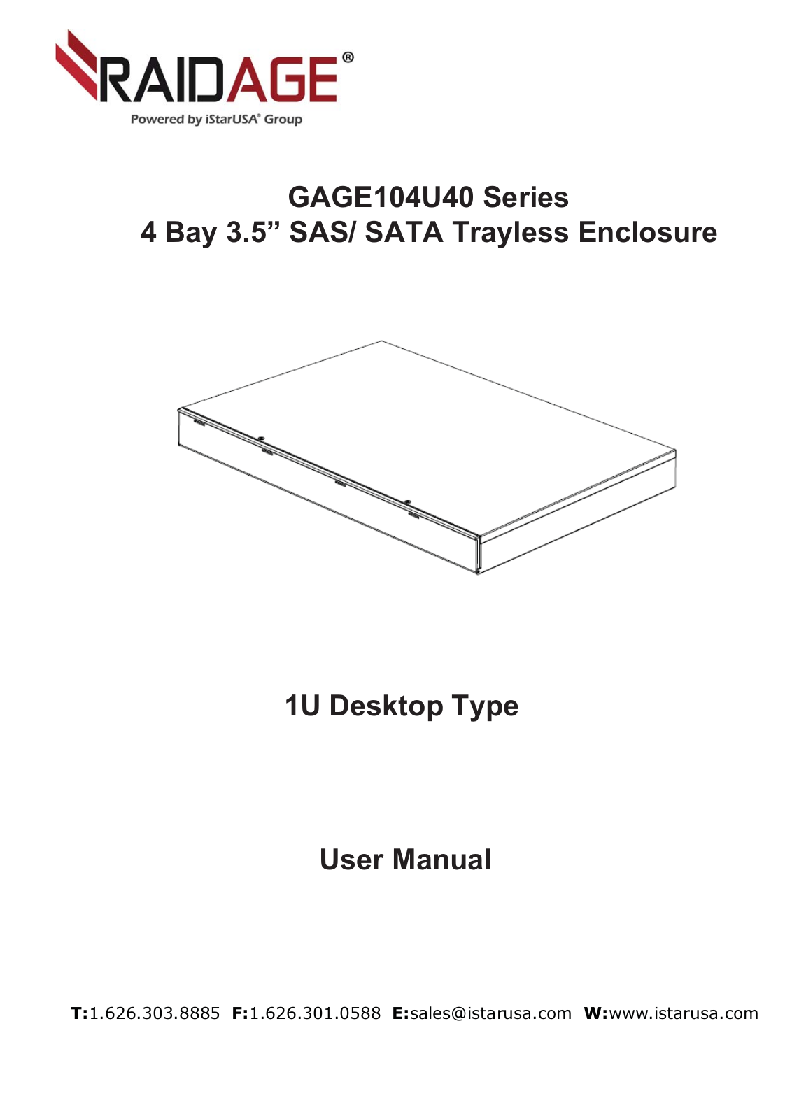 iStarUSA RAIDAGE GAGE104U40 Series, RAIDAGE GAGE104U40SL-SAUF User Manual