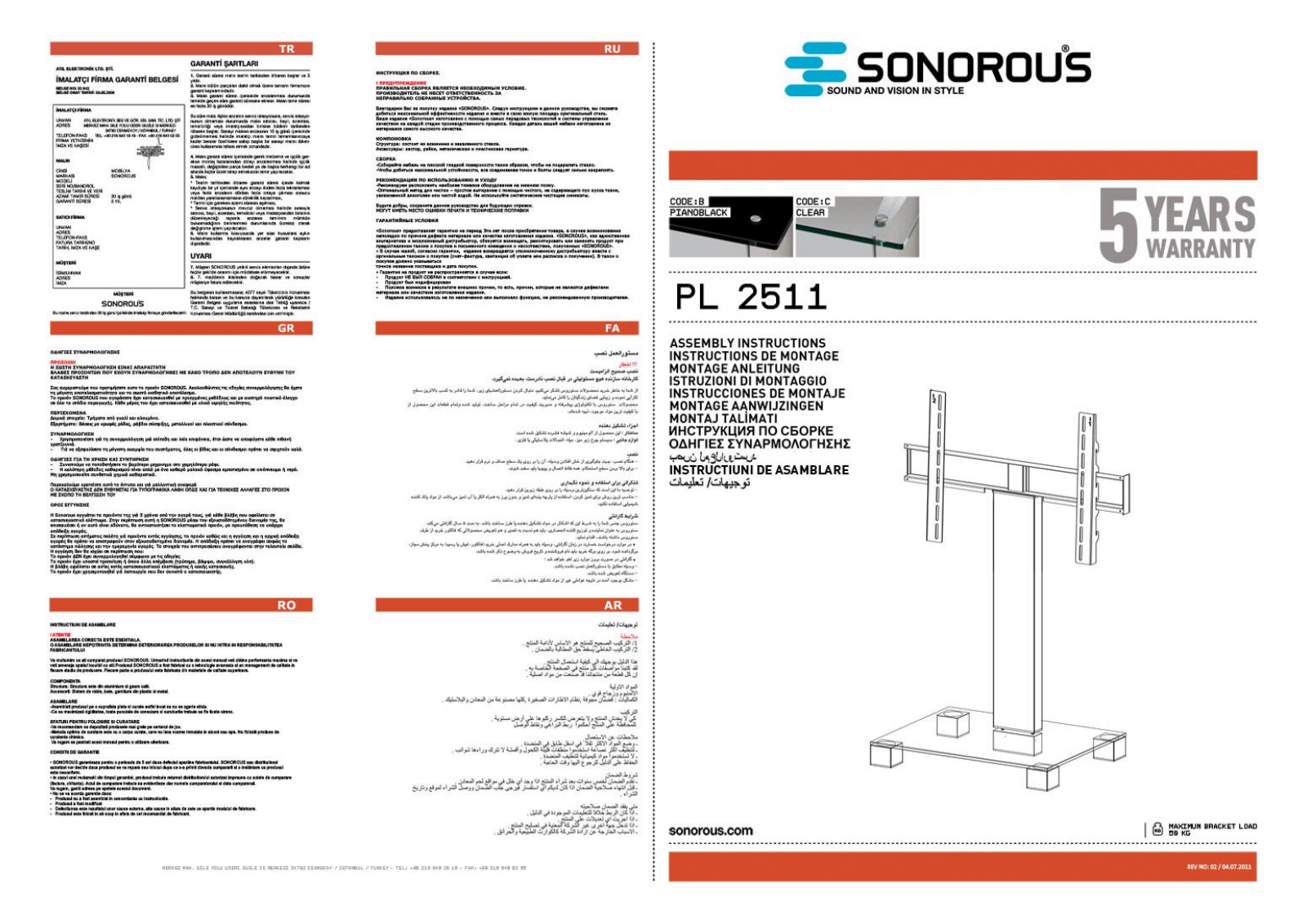SONOROUS PL 2511-B-INX, PL 2511-C-INX, PL 2511-B-HBLK instruction_160.pdf - ManualMachine.com