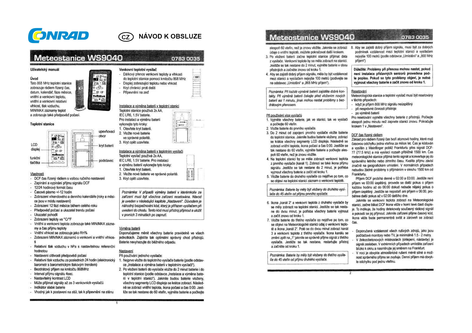 Techno Line WS 9040 IT User Manual