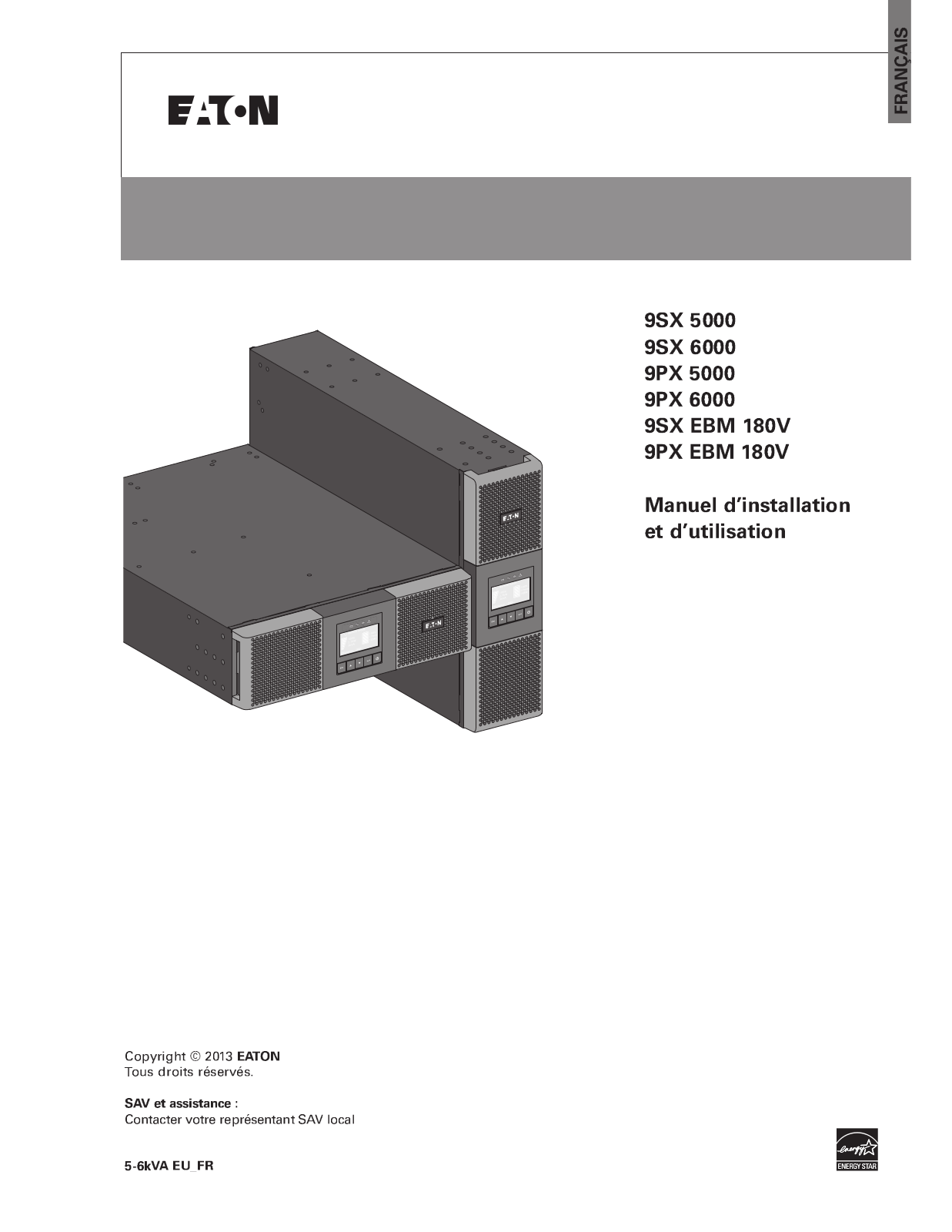 EATON 9SX 5000, 9SX 6000, 9PX 5000, 9PX 6000, 9SX EBM 180V User Manual