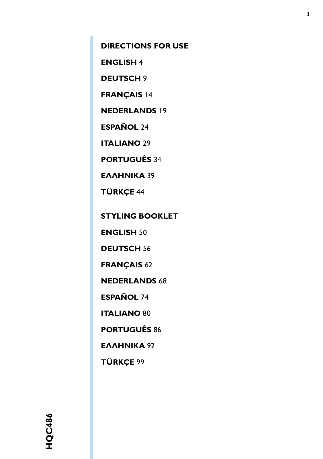 Philips HQC486/30, HQC486/00 User Manual