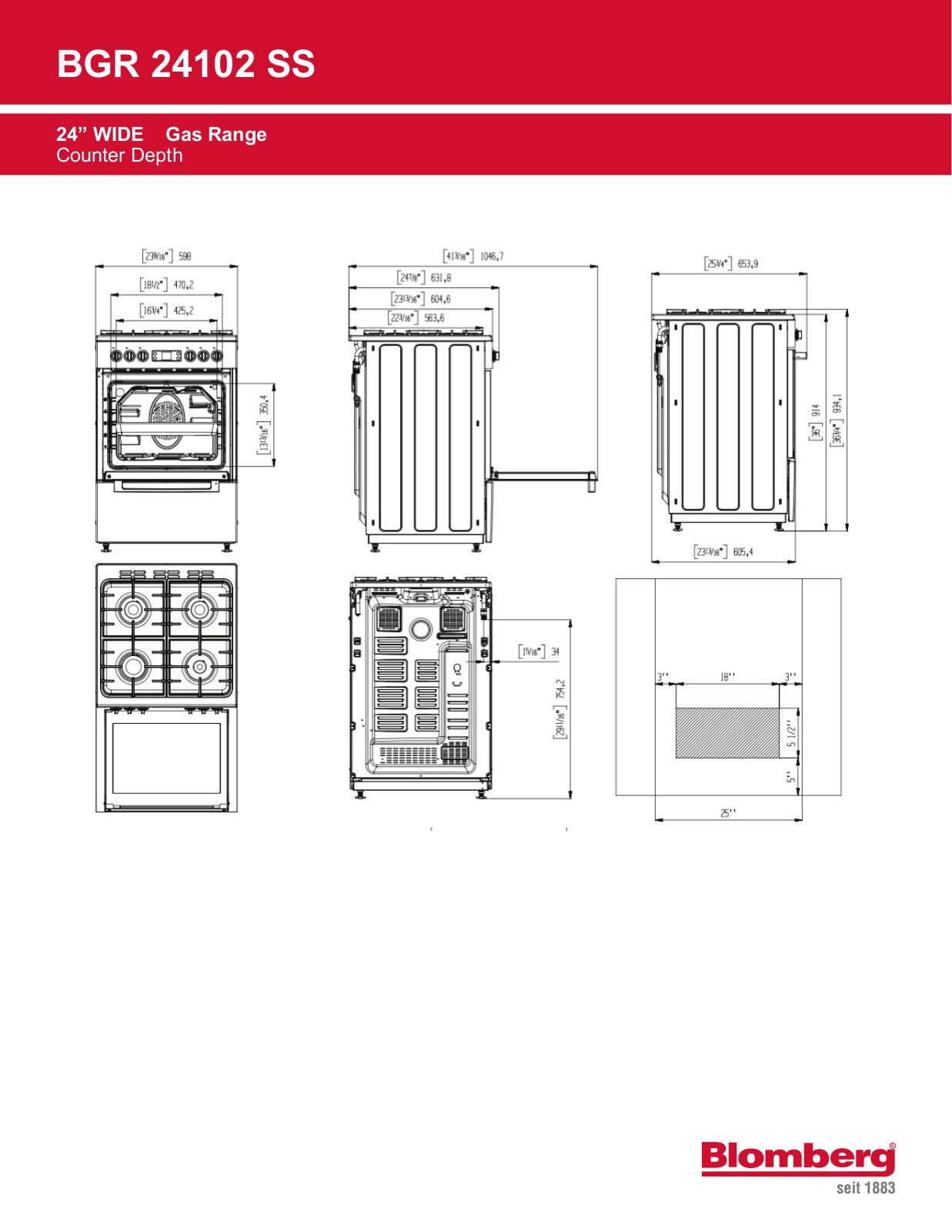 Blomberg BLRERADW58 Specs