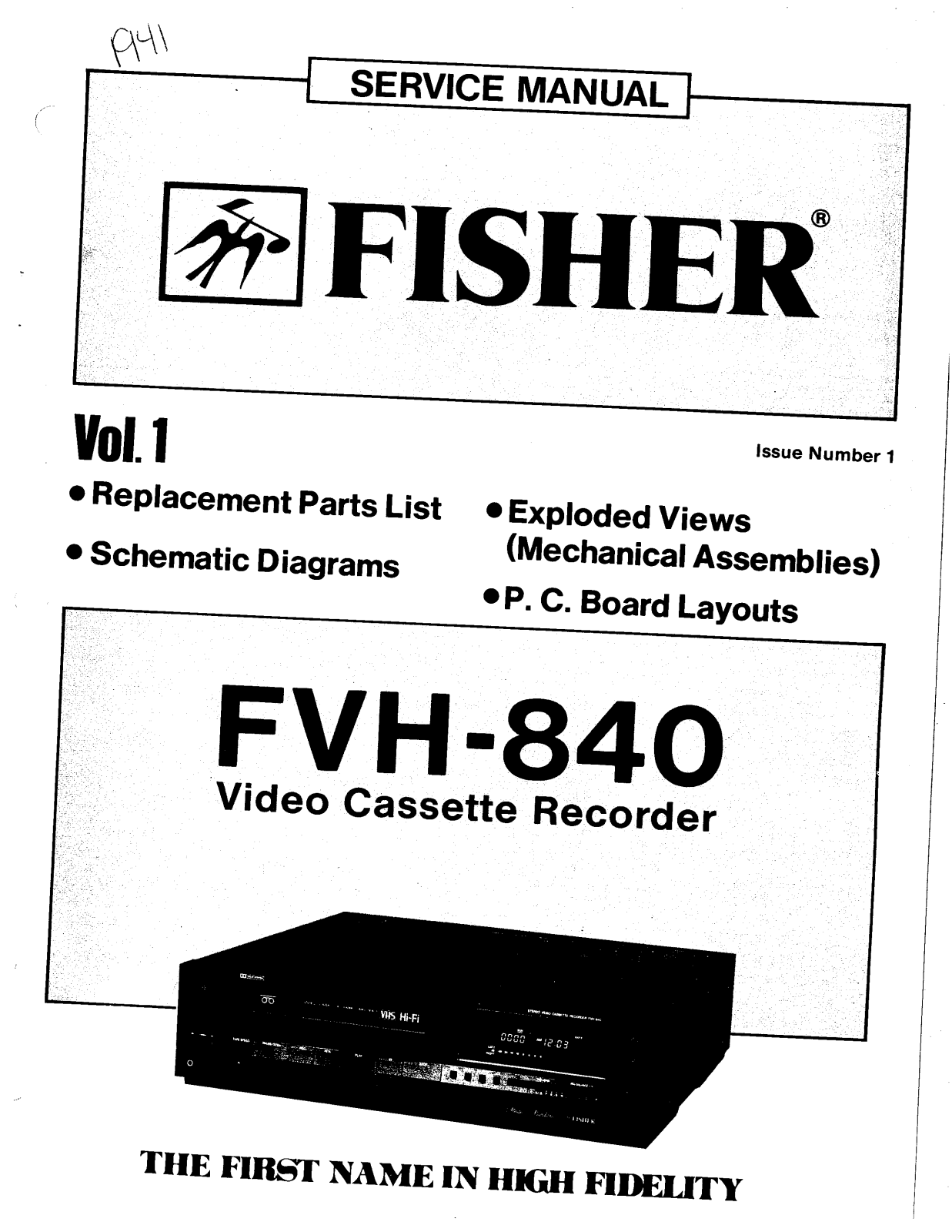 Fisher FVH-840 SERVICE MANUAL