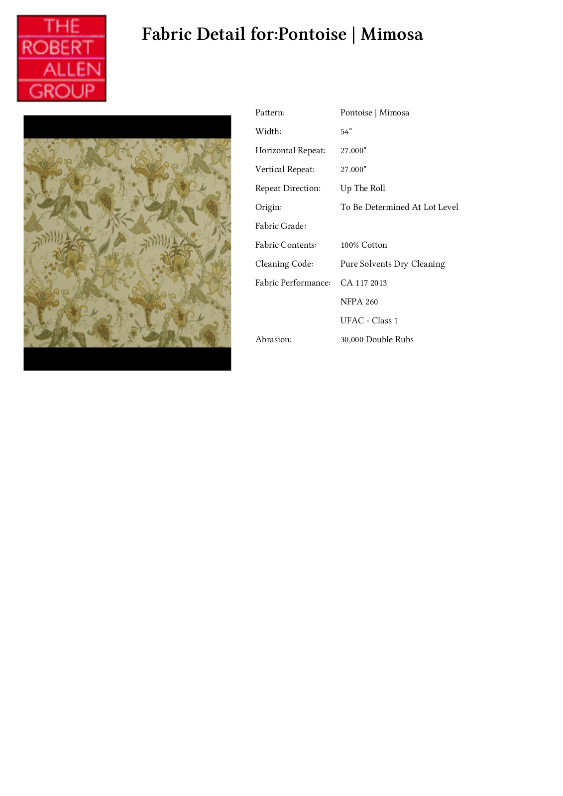 Robert Allen RALF1448 Specifications - ManualMachine.com