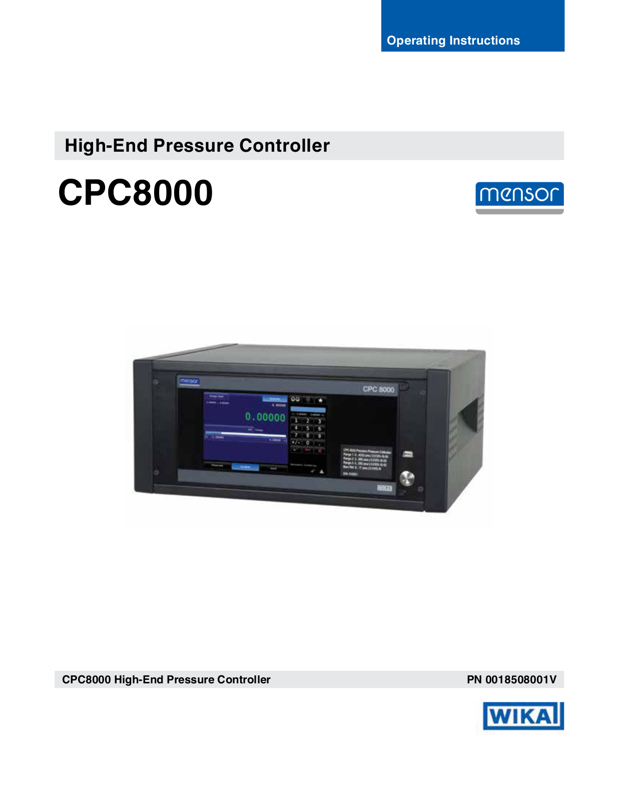 mensor CPC8000 Operating Instructions