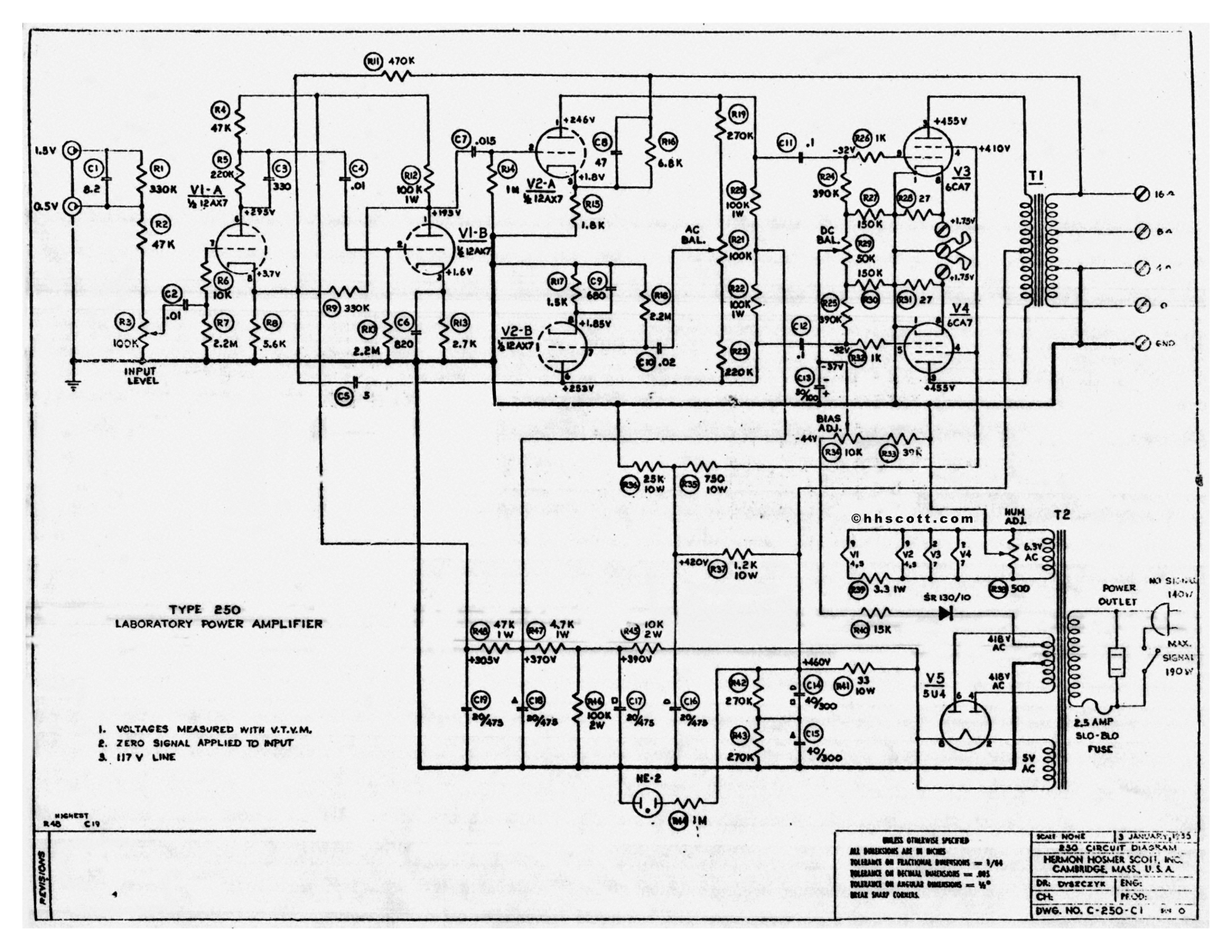 H.H. Scott 250 Schematic