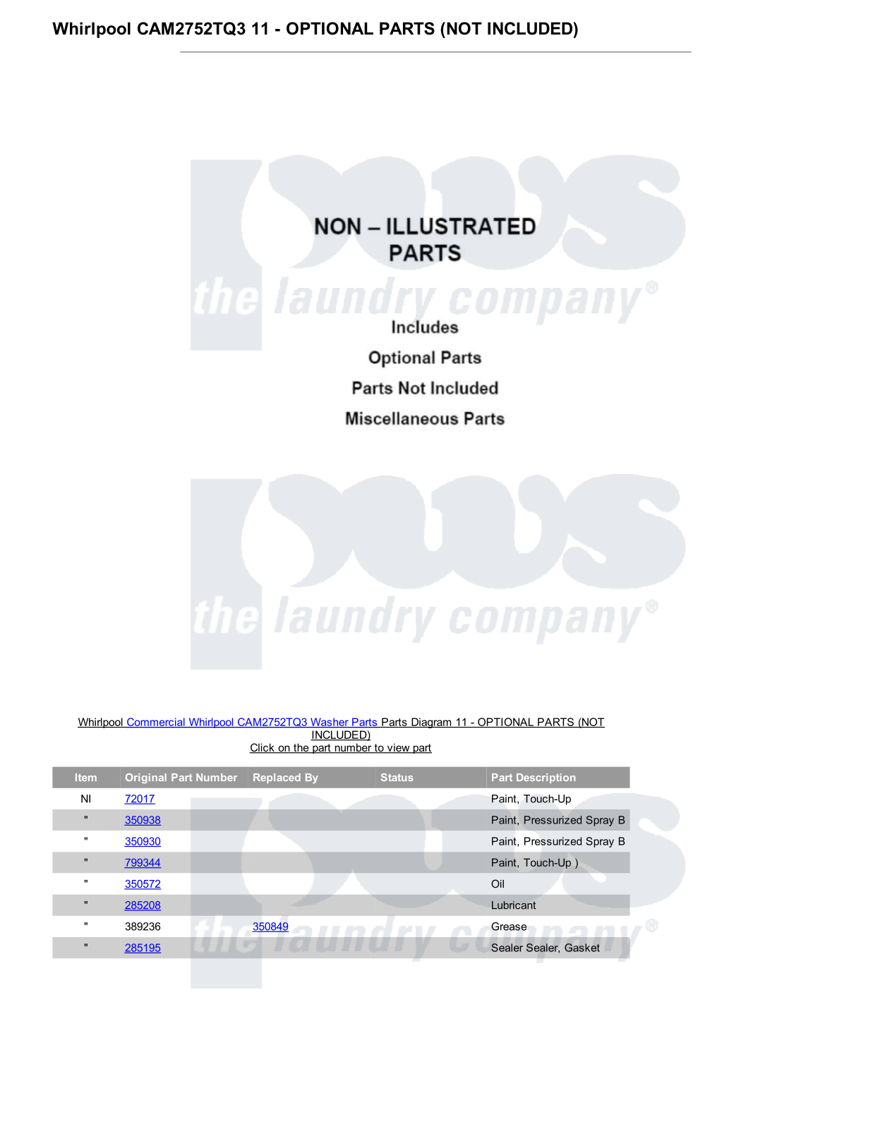 Whirlpool CAM2752TQ3 Parts Diagram