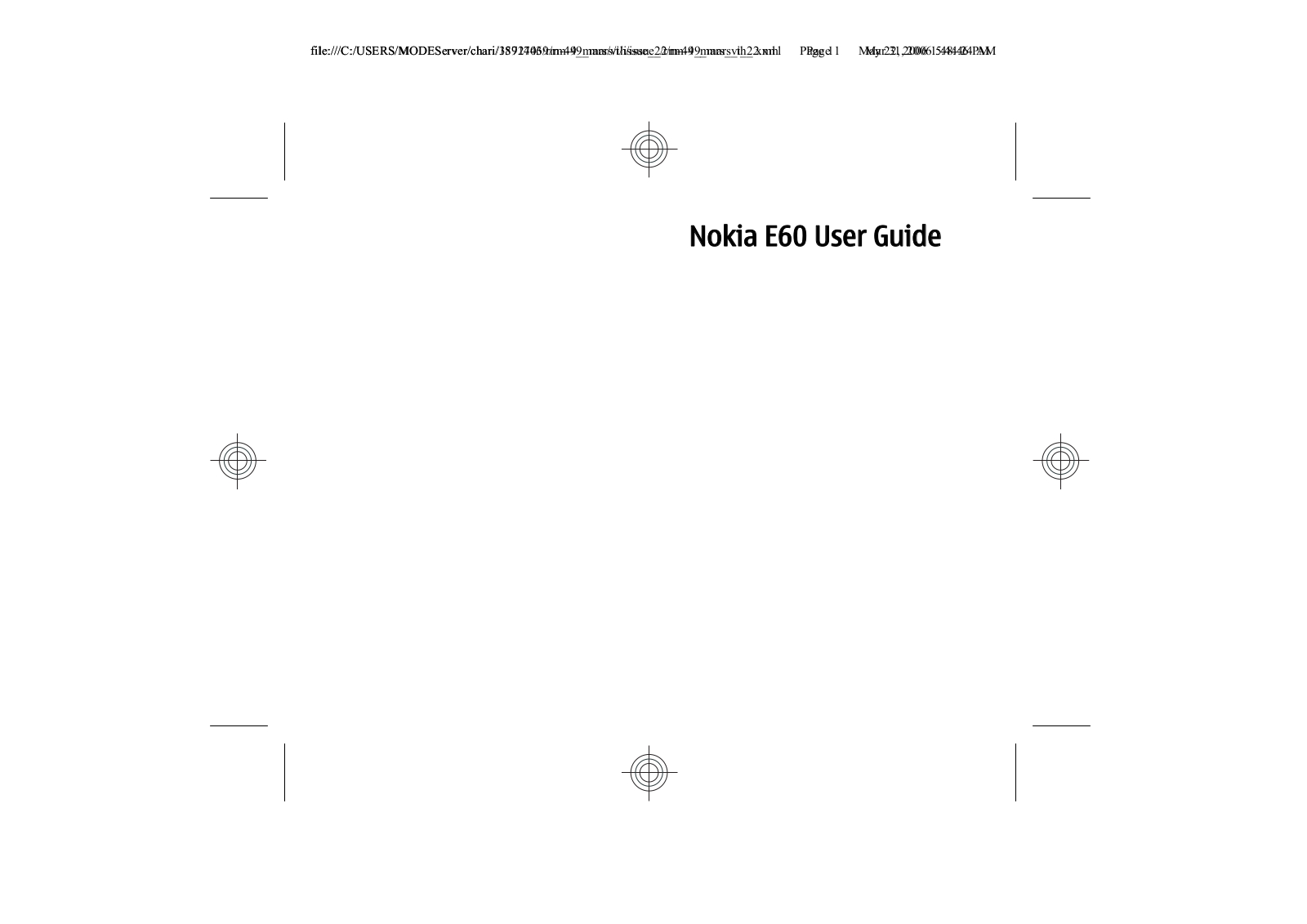 Nokia E60 User Manual