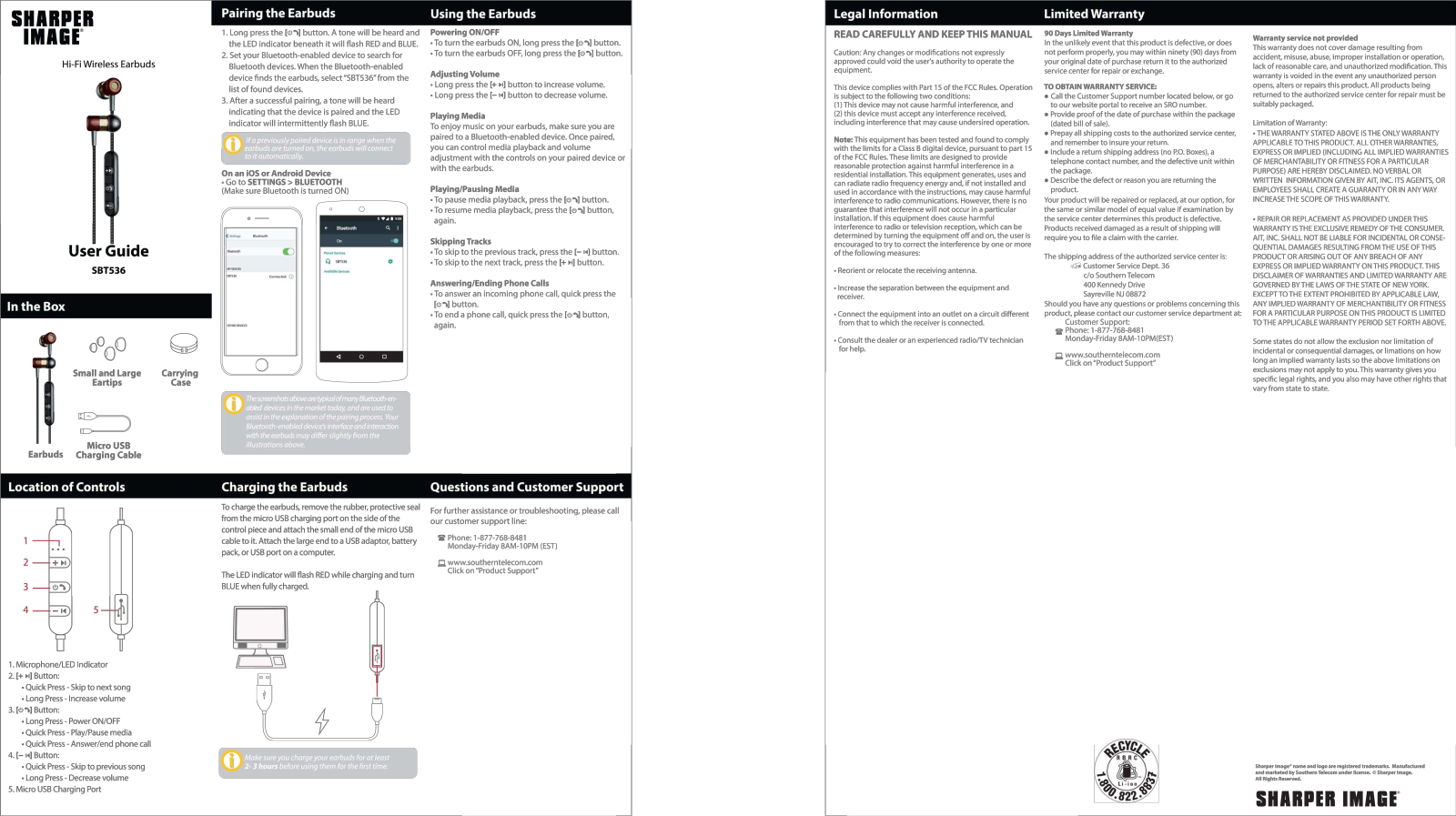 Sharper image SBT536 User Manual