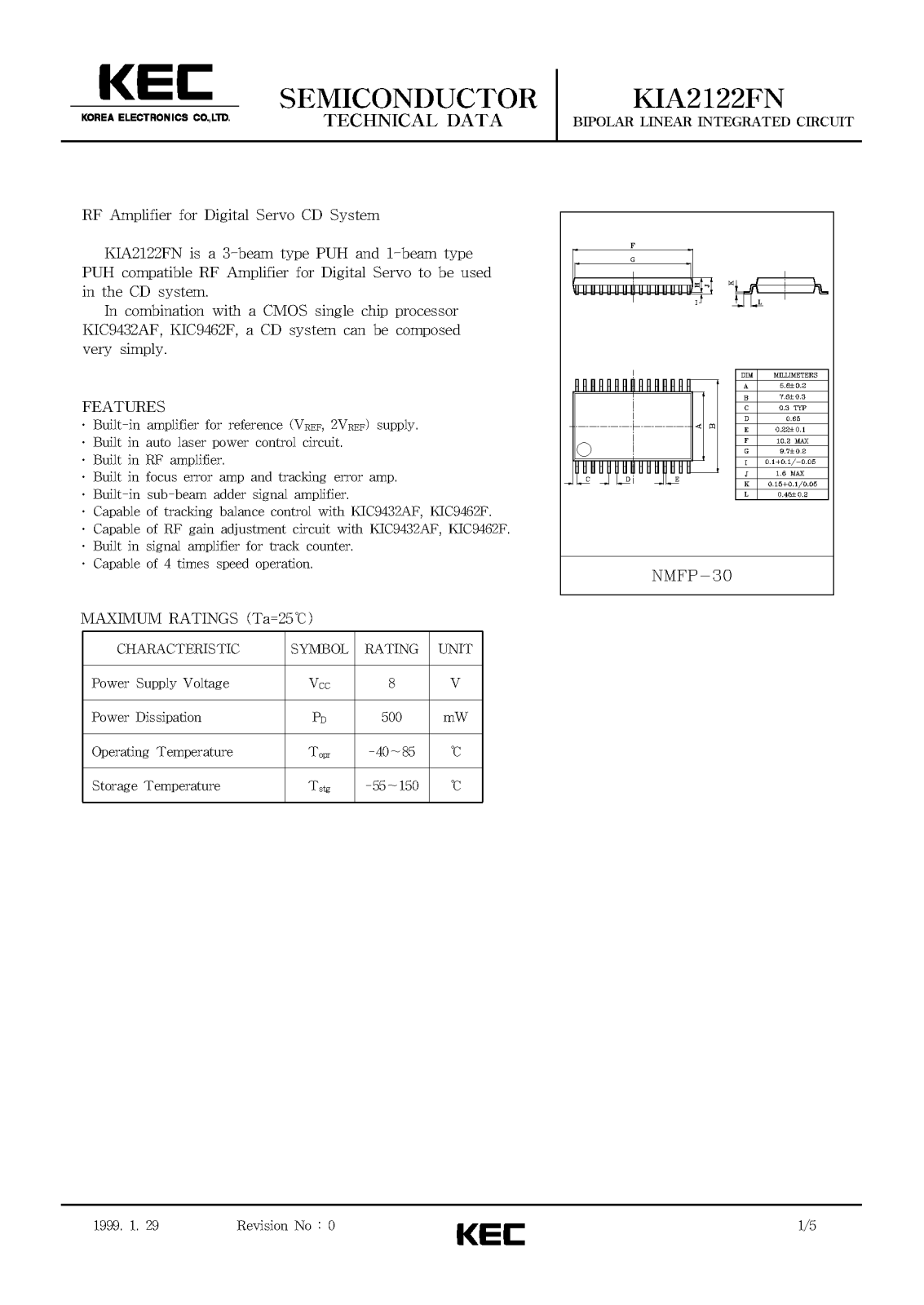 KEC KIA2122FN Datasheet