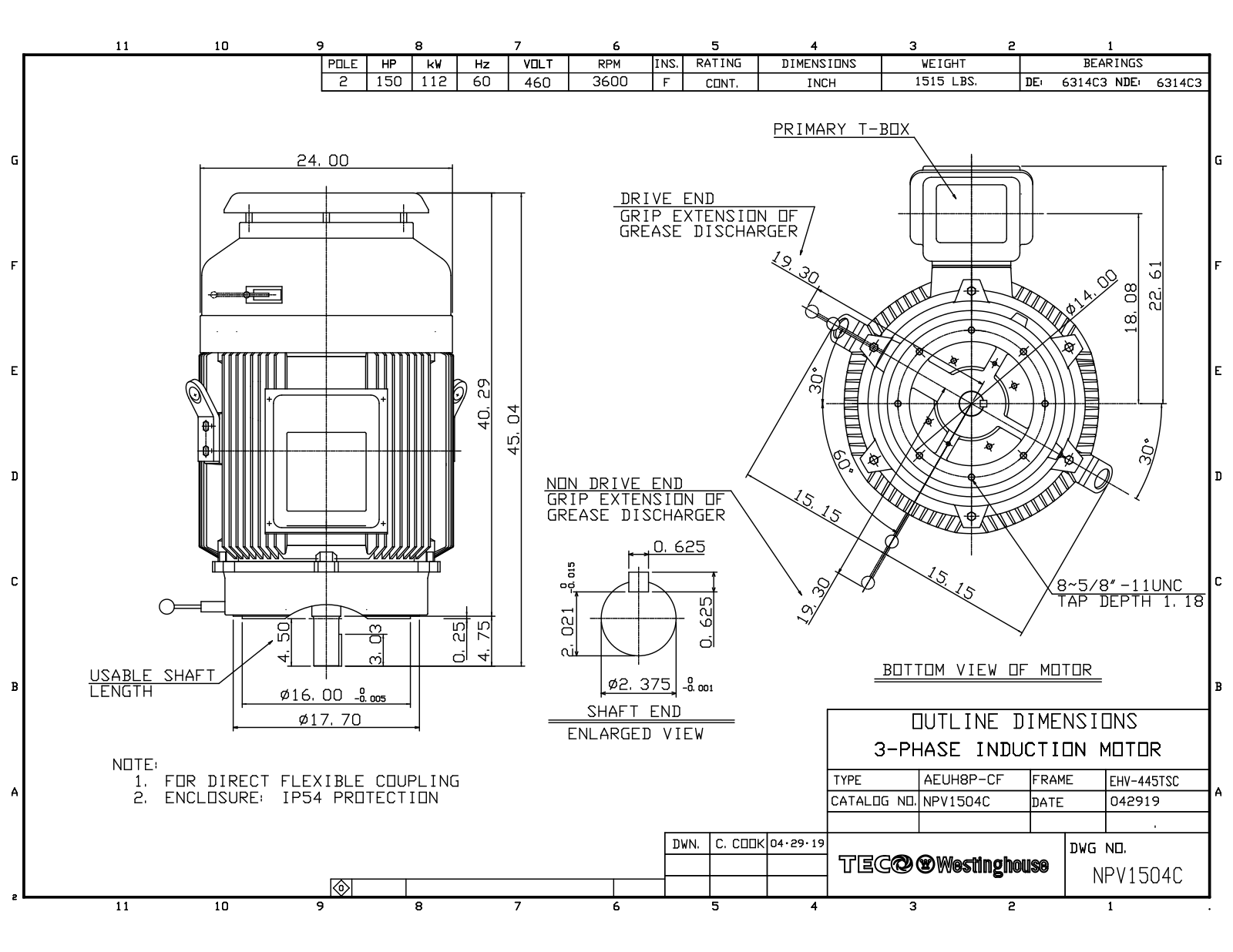 Teco NPV1252C Reference Drawing