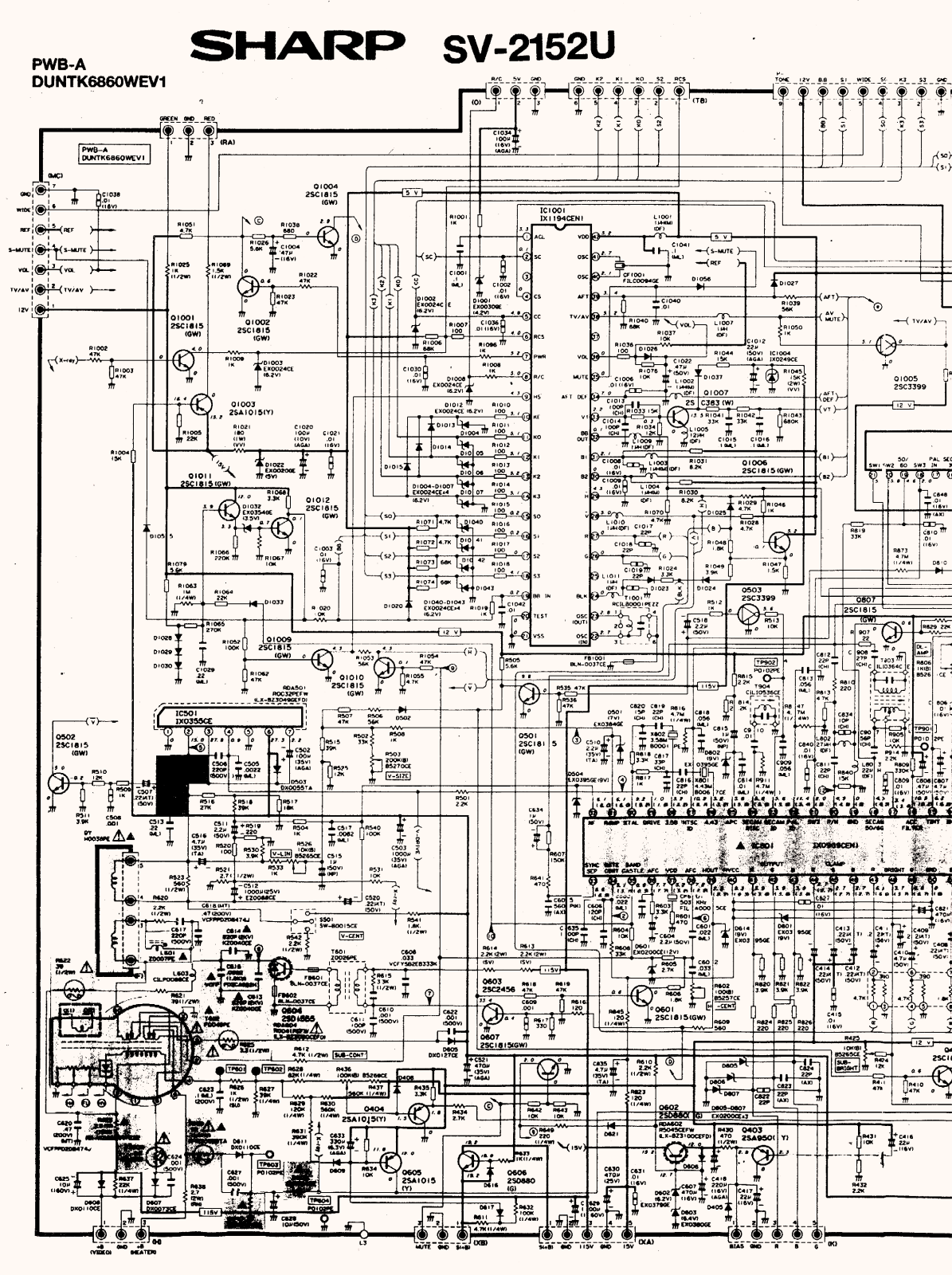 SHARP SV-2152U Schematics