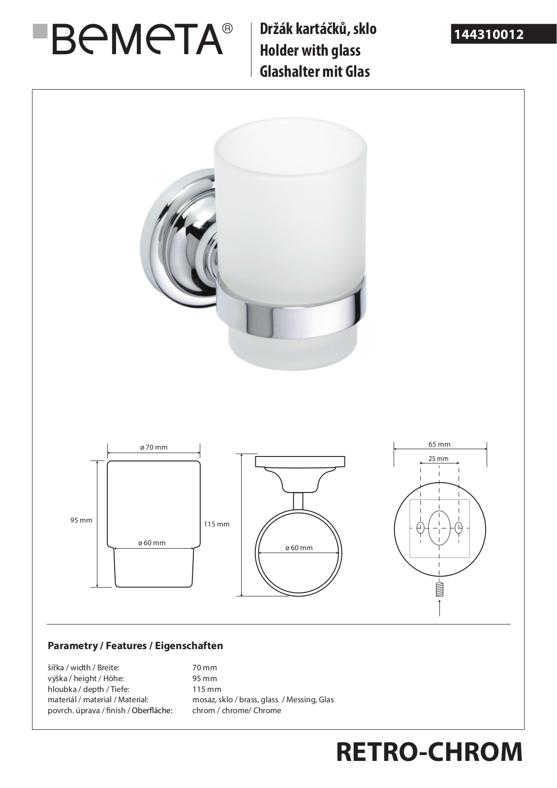 Bemeta RETRO - BRONZ 144310012 User guide - ManualMachine.com