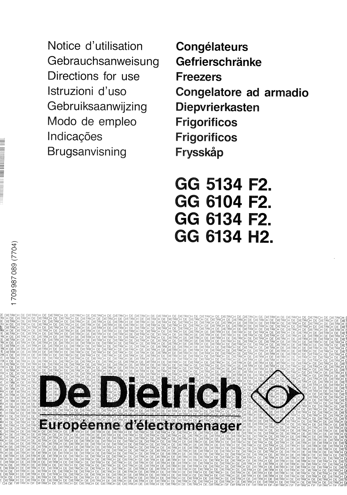 De dietrich GG6134F4, GG6134F5, GG6134F1, GG6134F2, GG6104F5 User Manual