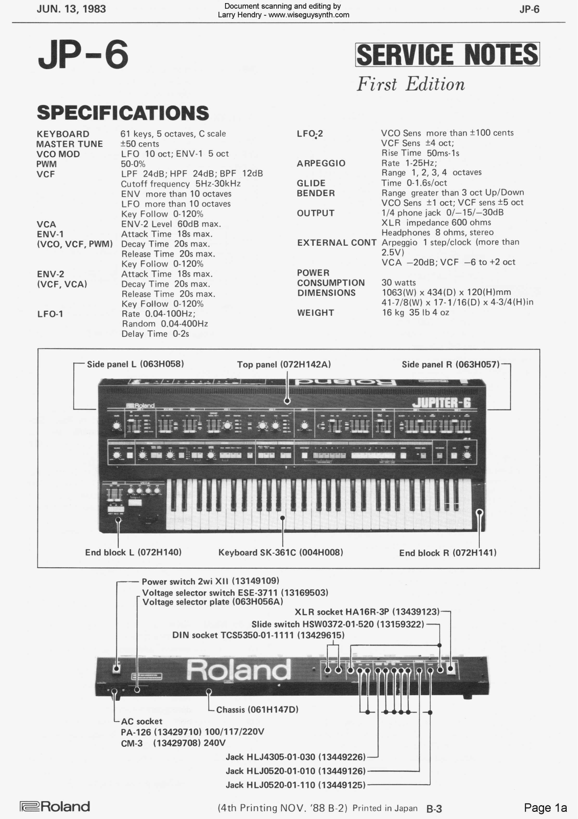 Roland Jupiter-6 User Manual