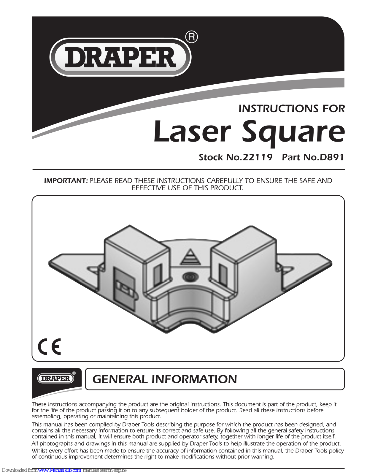 Draper DB91 Instructions Manual - ManualMachine.com