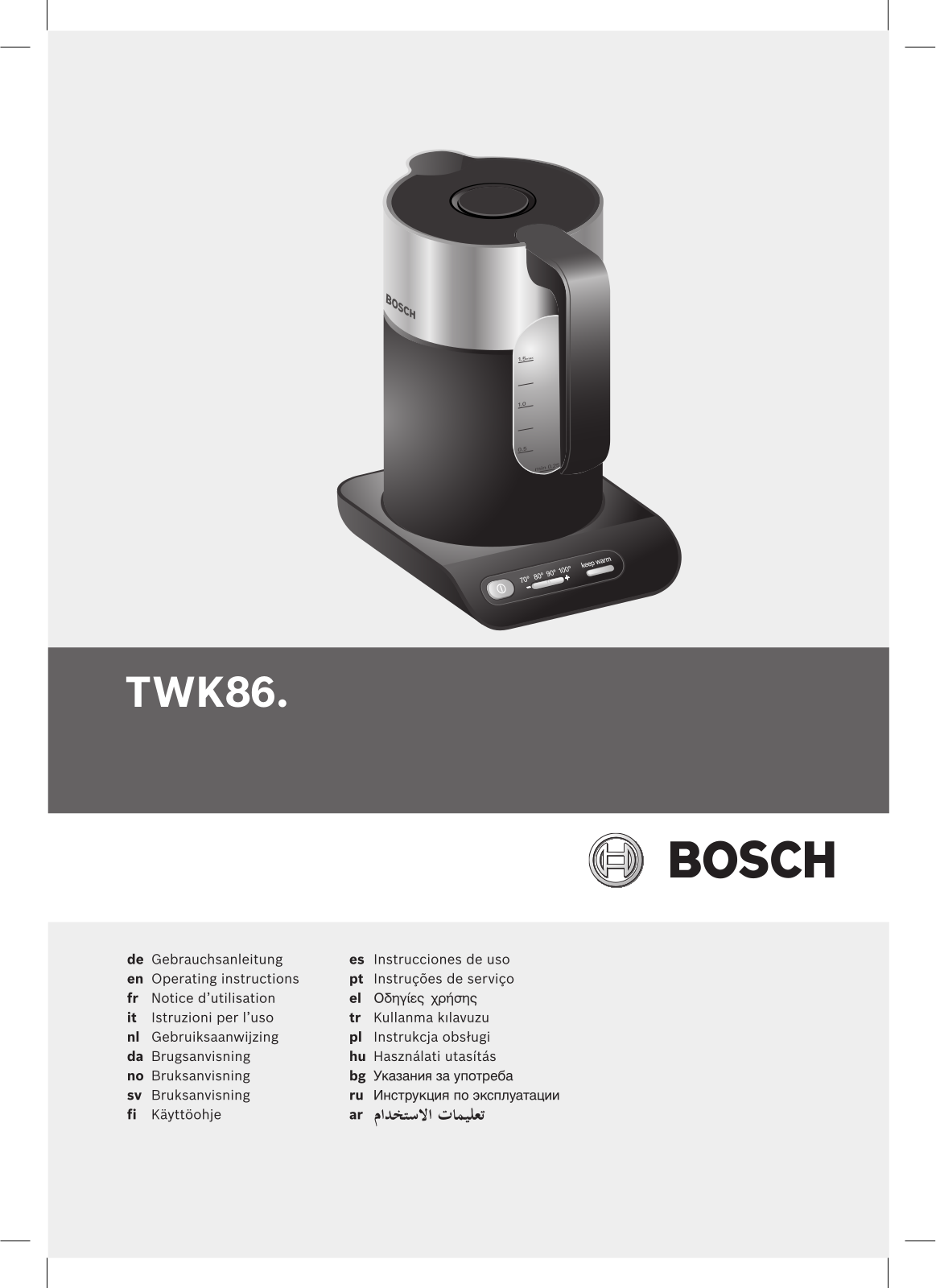 Bosch TWK8617 User Manual