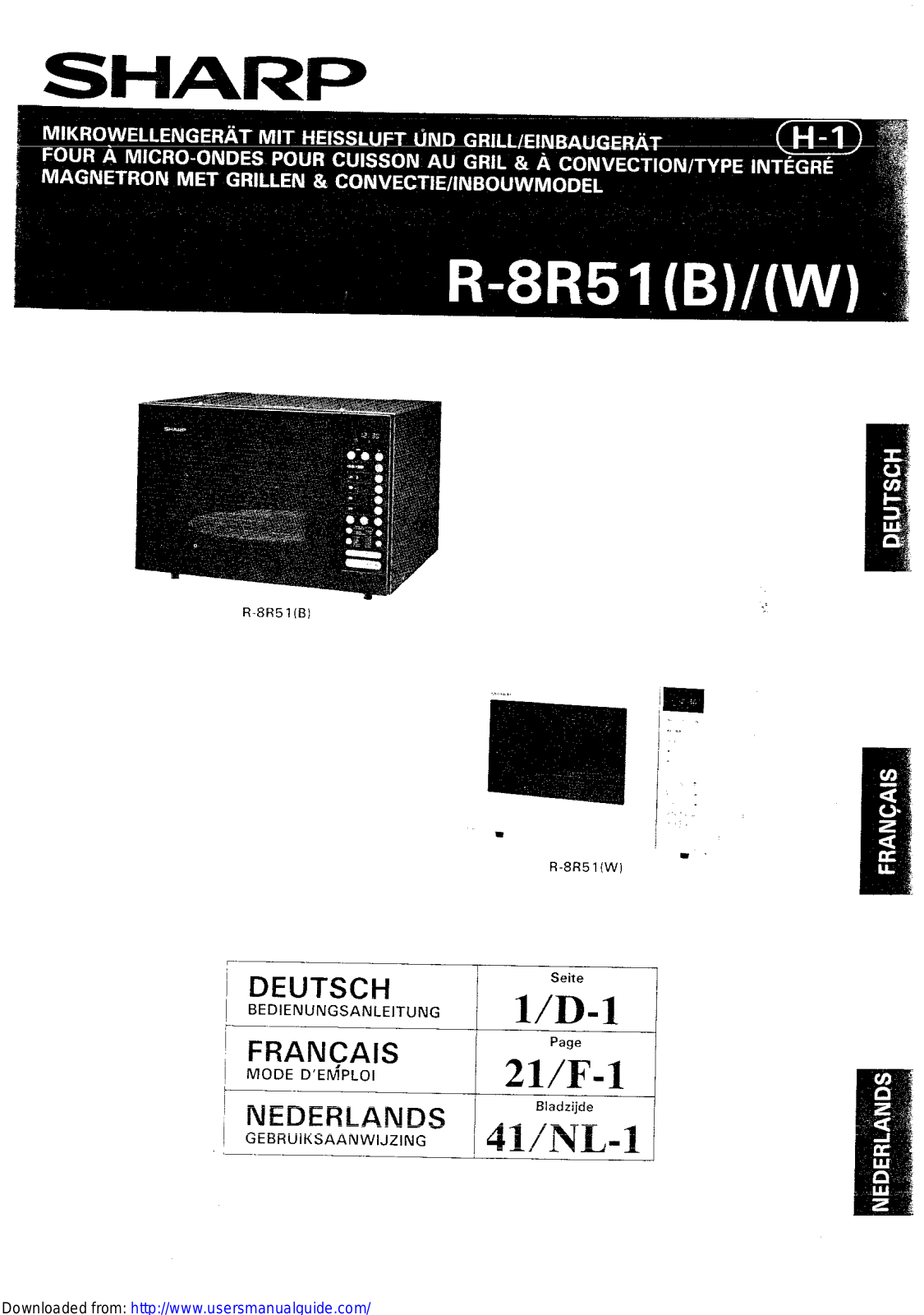 SHARP R-8R51 User Manual