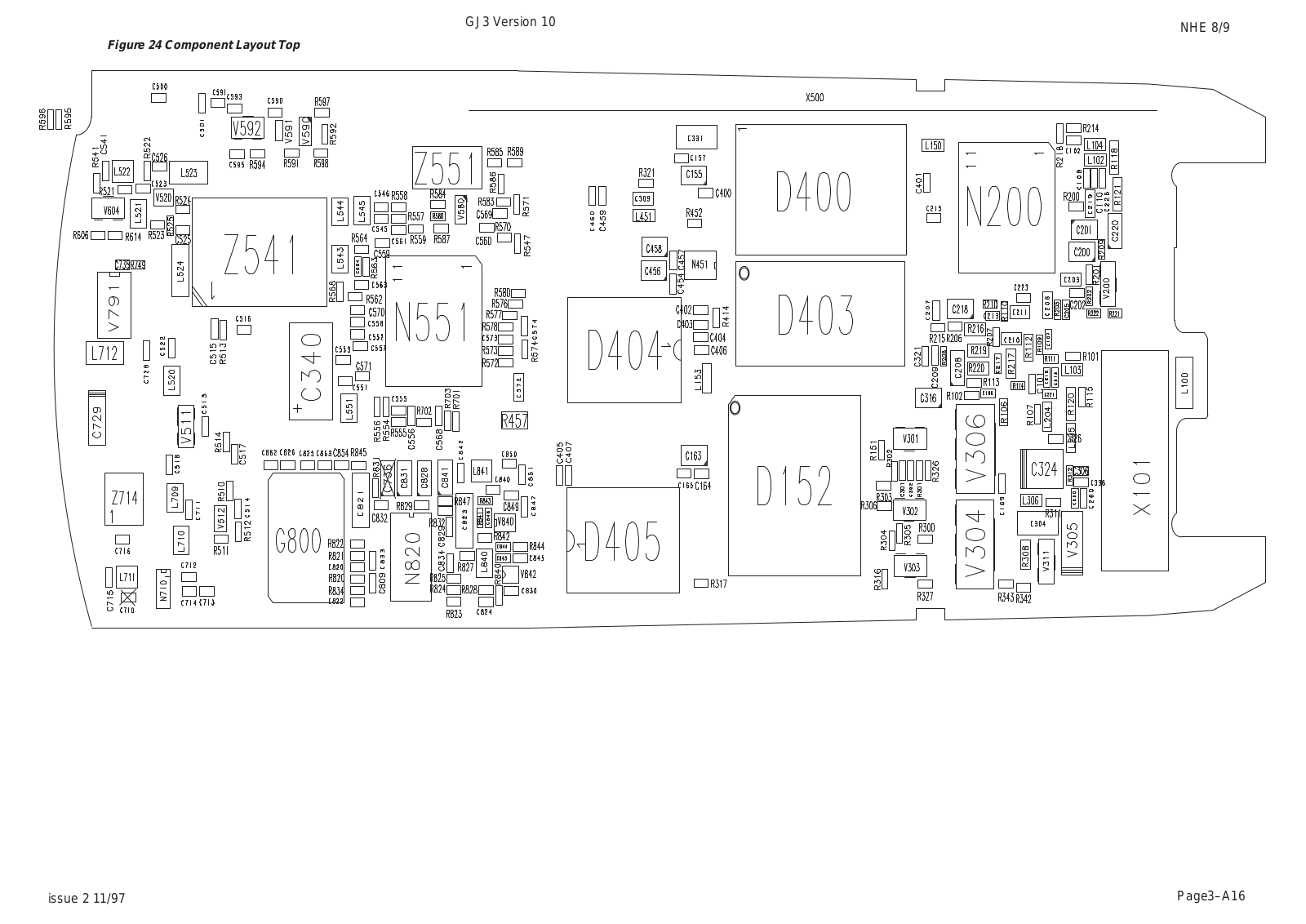 Nokia 3110 Component Layout Top GJ3V10