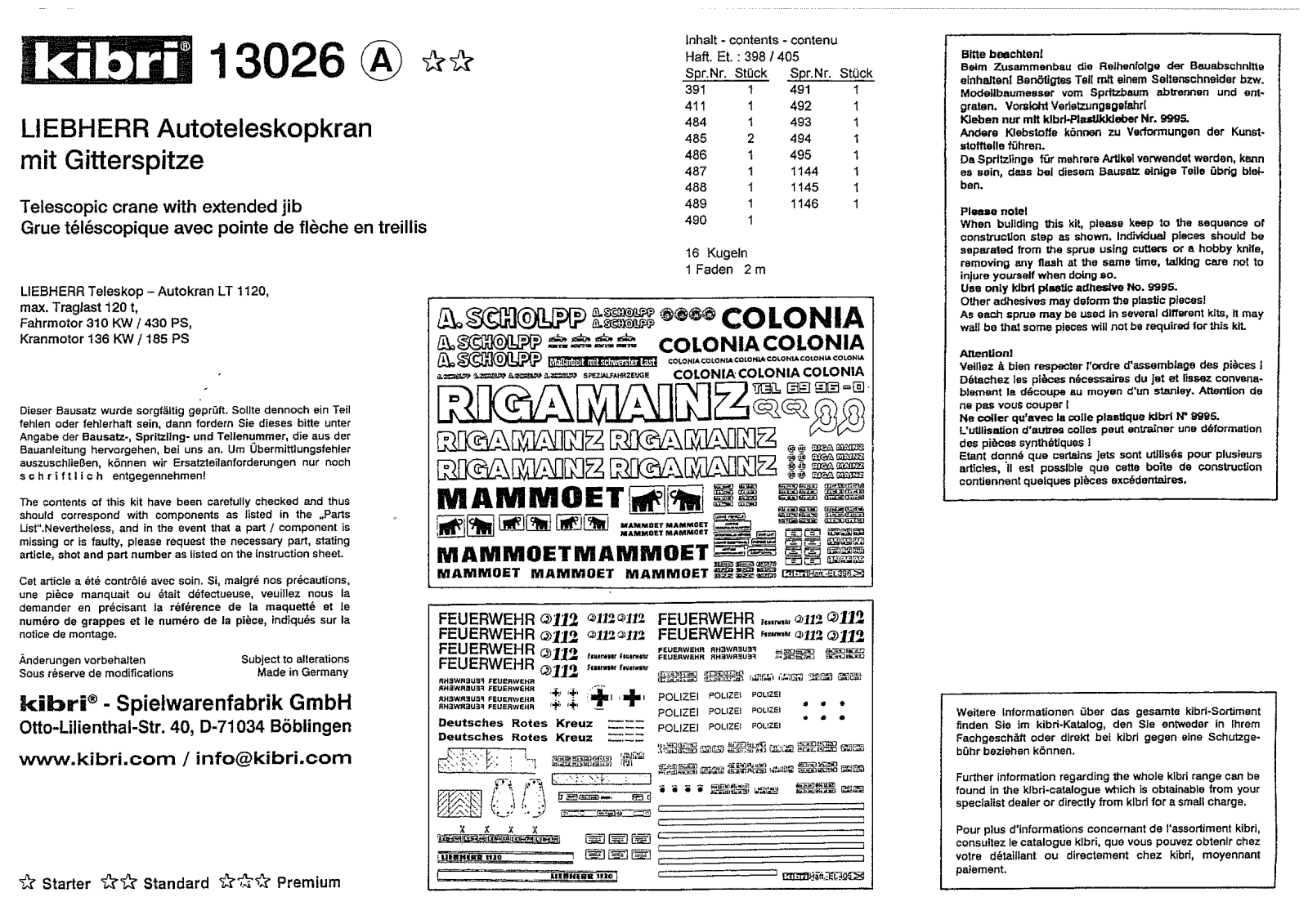 Kibri 13026 User Manual