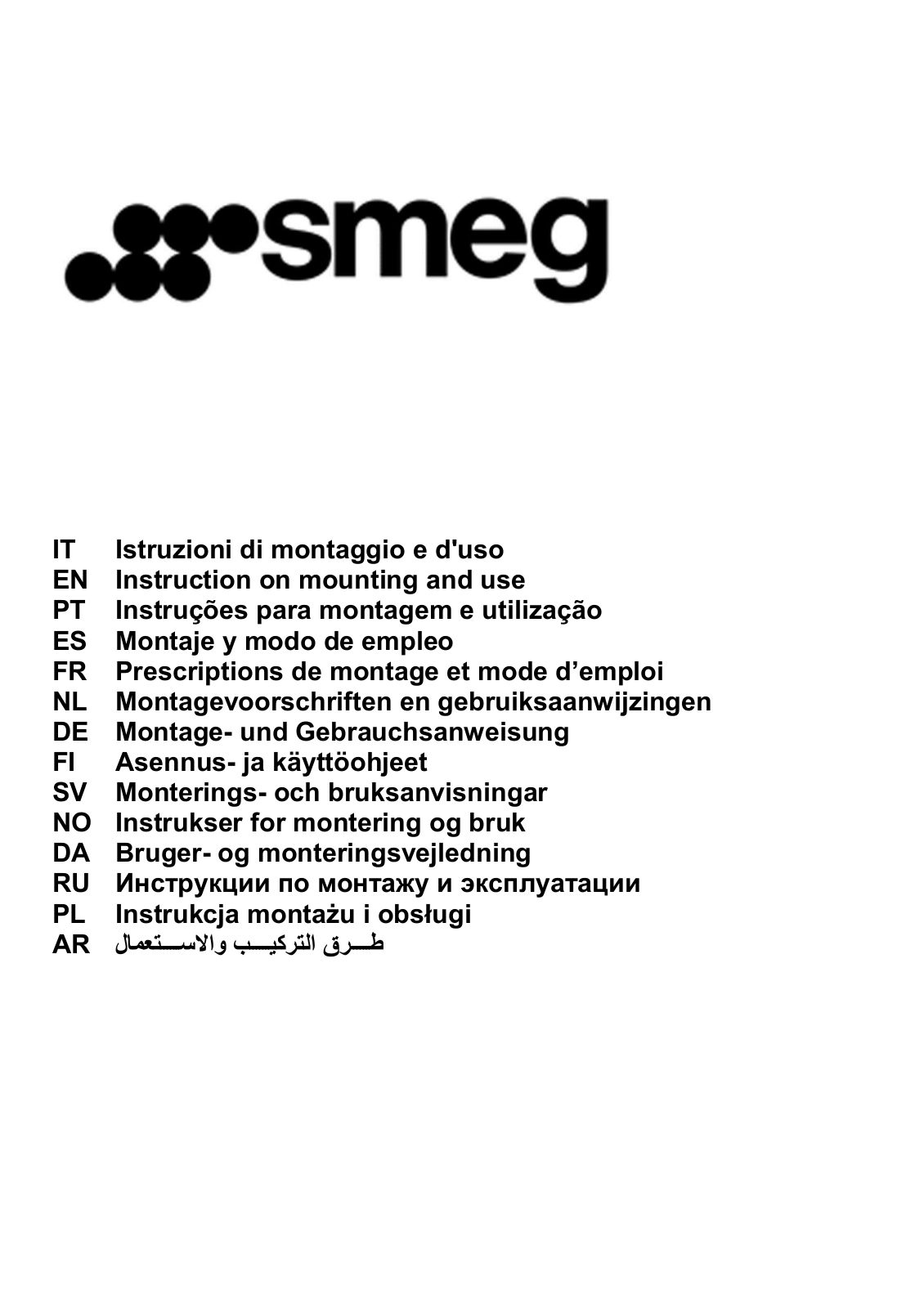 Smeg KSET62E User manual