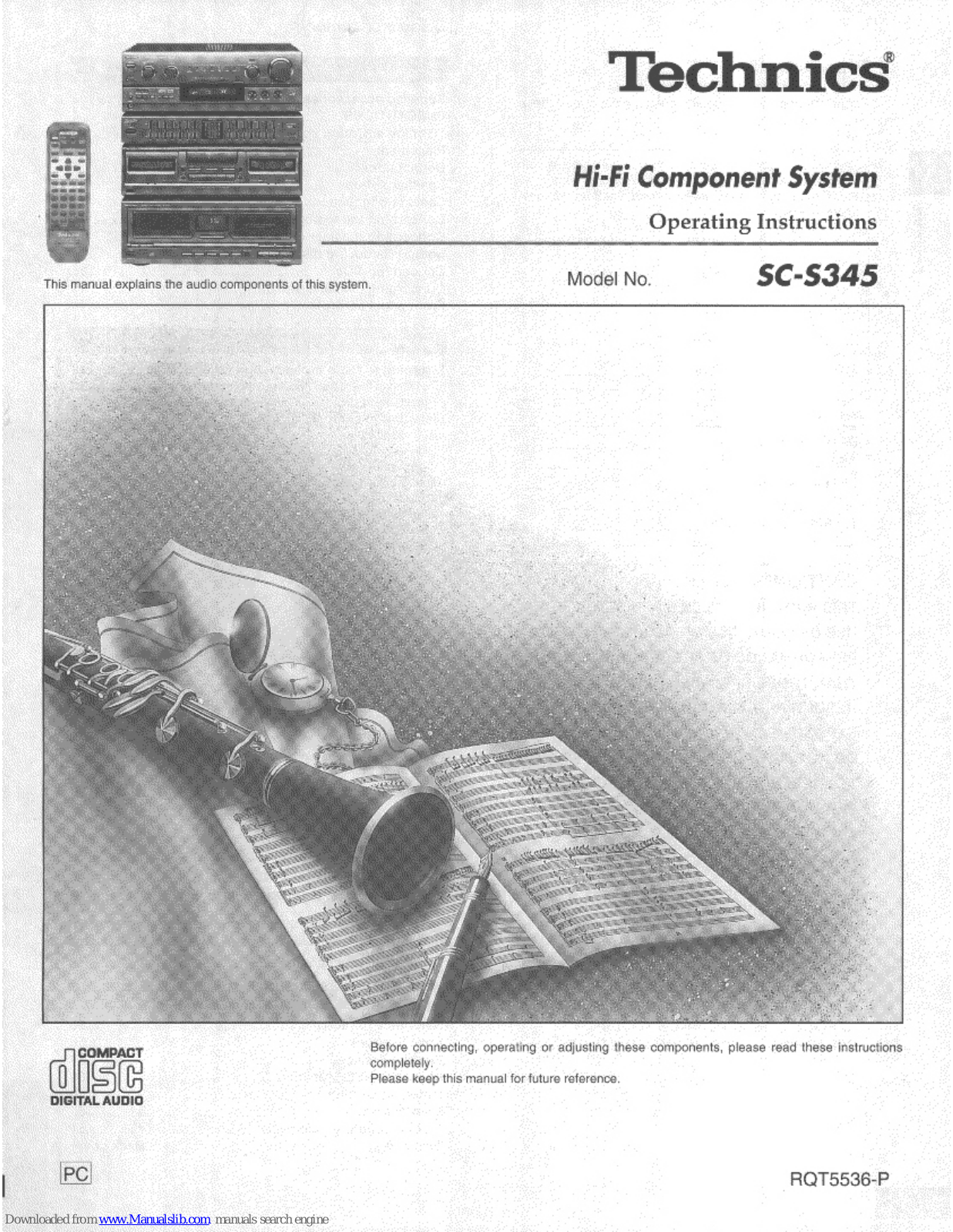 Technics SC-S345 Operating Instructions Manual