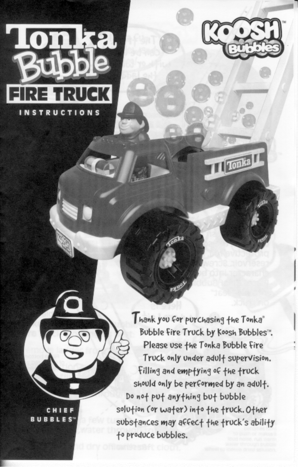 HASBRO Koosh Tonka Bubble Fire Truck User Manual