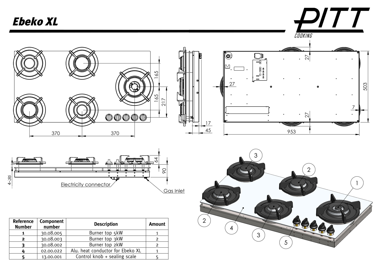 Pitt EBEKOXL-LPG, EBEKOXL Specifications Sheet - ManualMachine.com