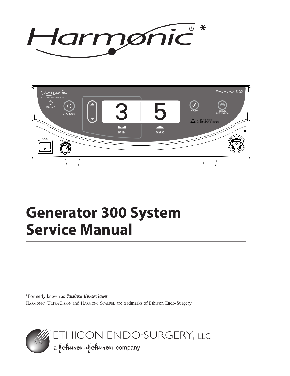 Ethicon Endo-Surgery Generator Harmonic 300 User manual