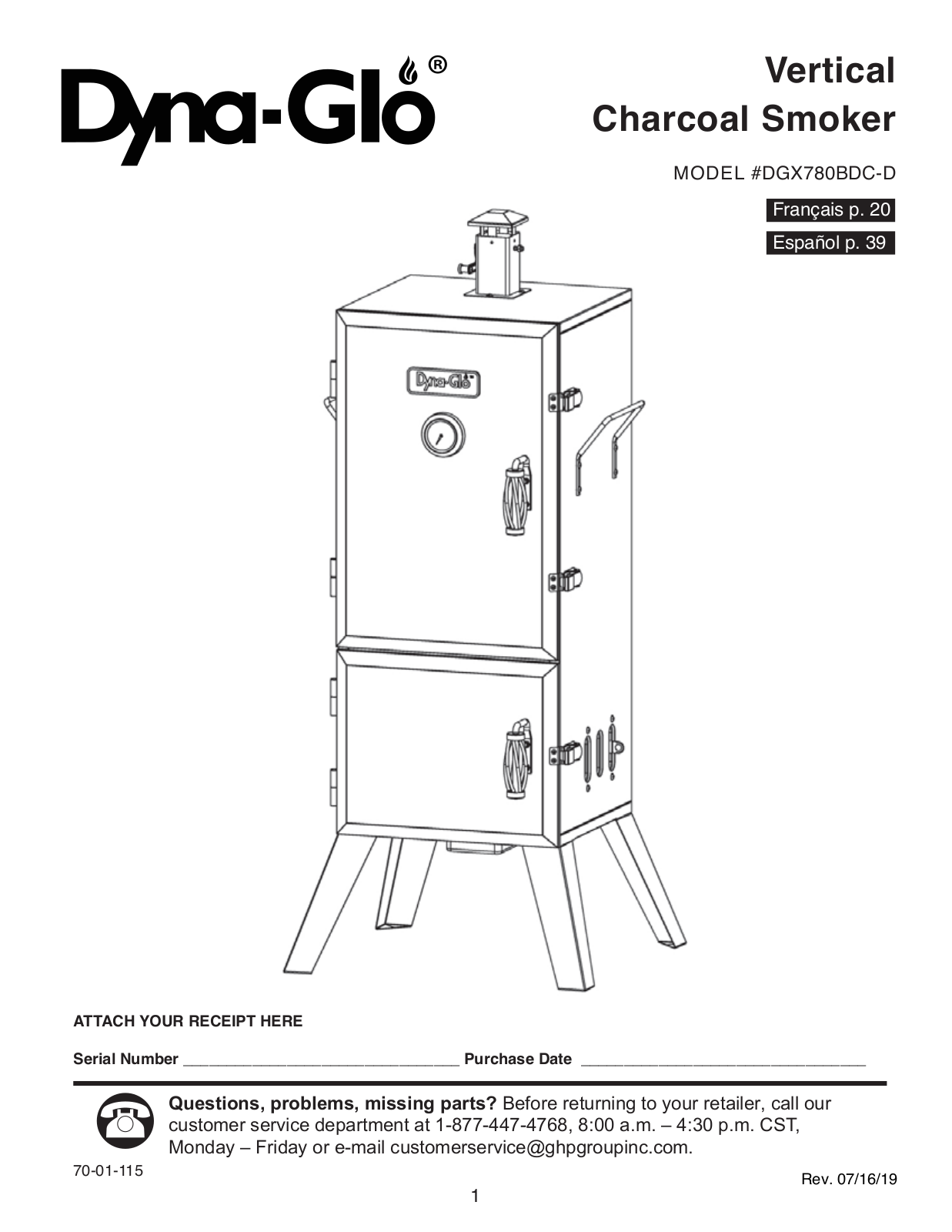 Dyna-Glo DGX780BDC-D User Manual