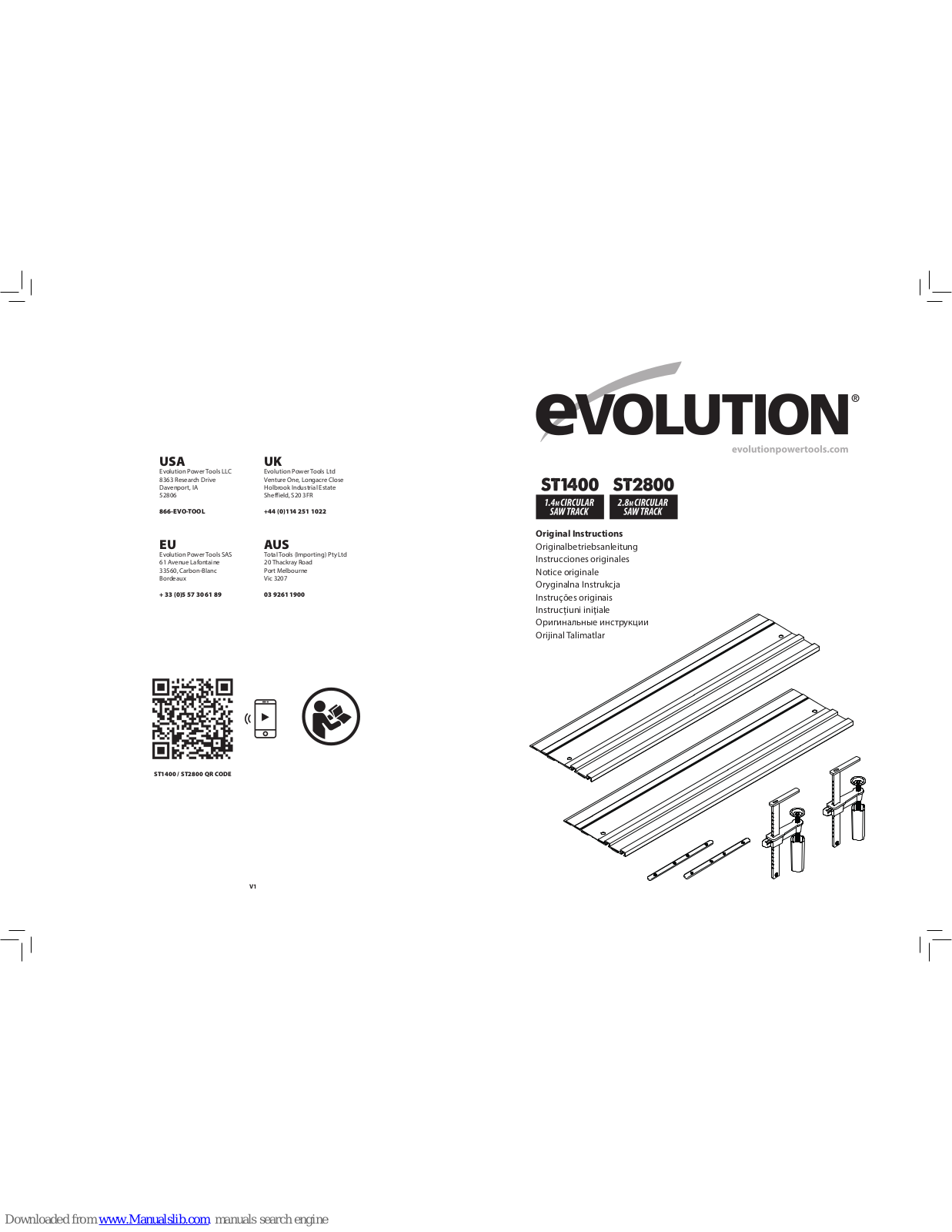 Evolution ST1400, ST2800 Original Instructions Manual