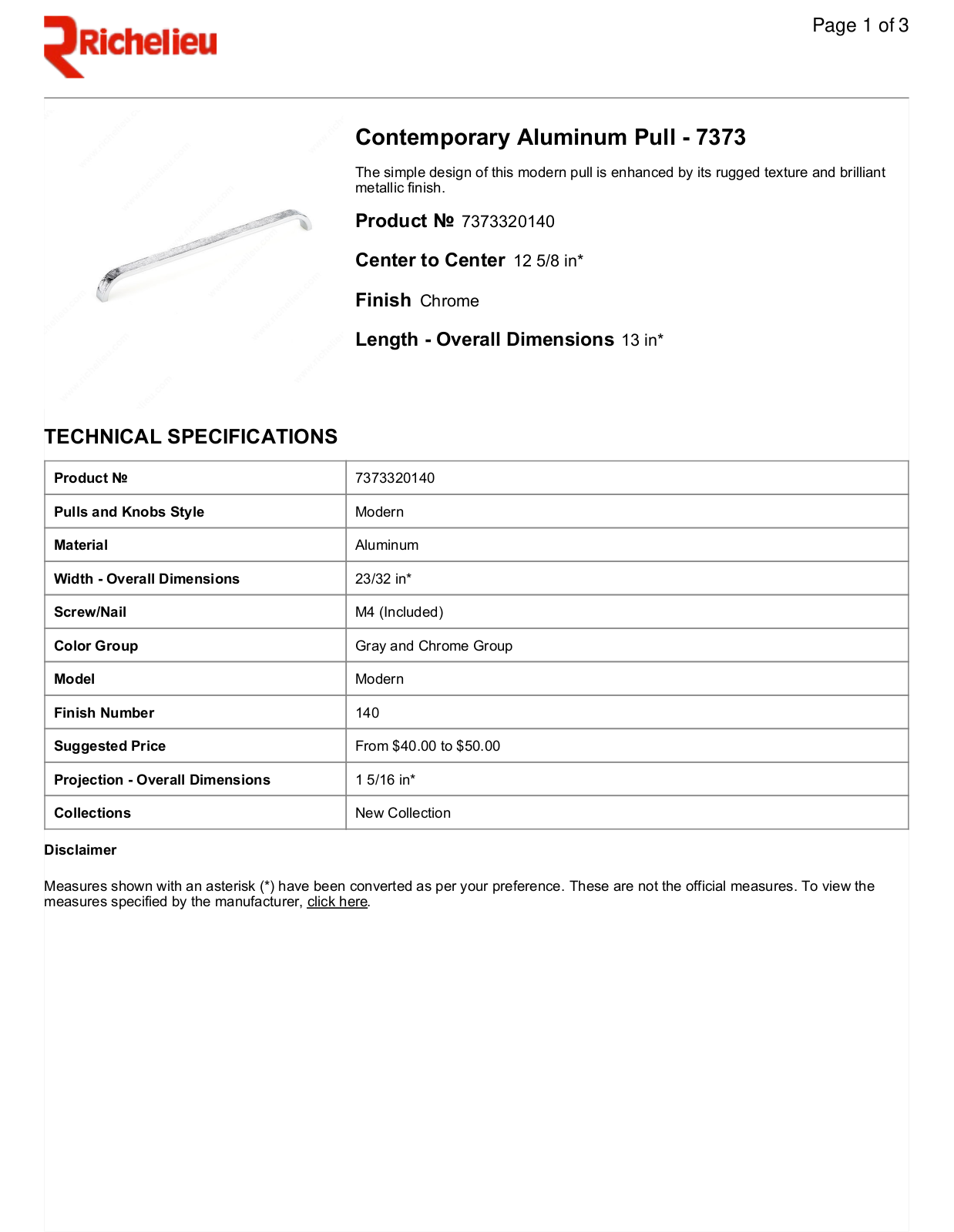 Richelieu RHC10489 Specifications - ManualMachine.com