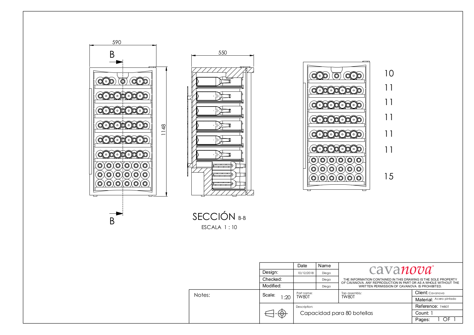 Cavanova TW080T Drawing