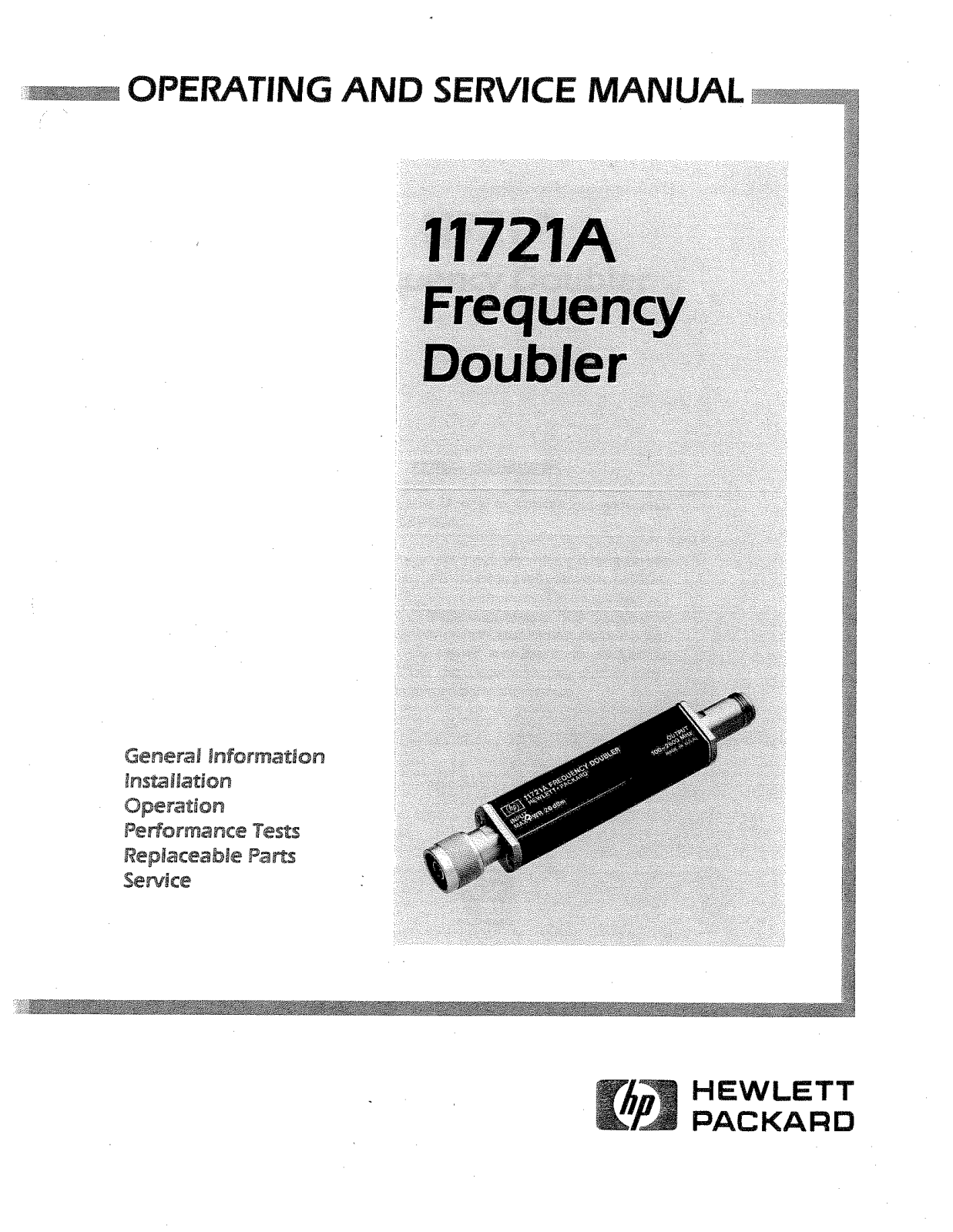 Hewlett-Packard 11721A User Manual