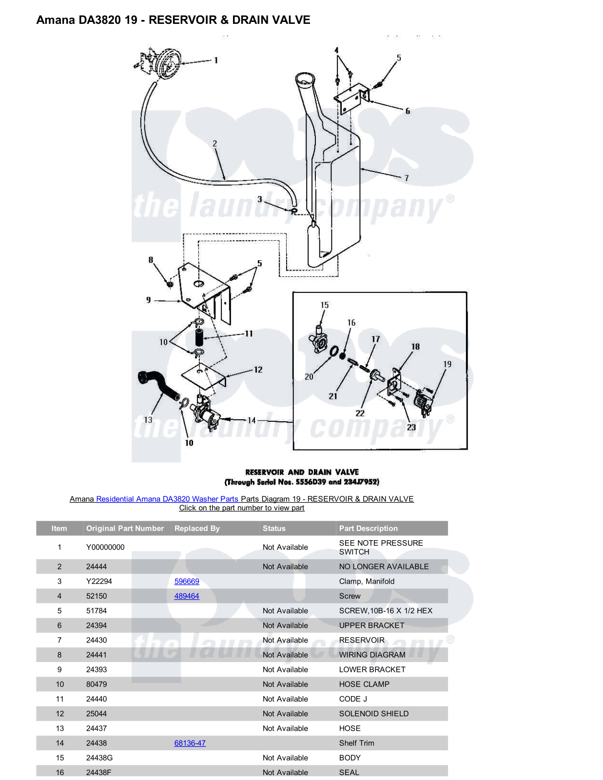 Amana DA3820 Parts Diagram