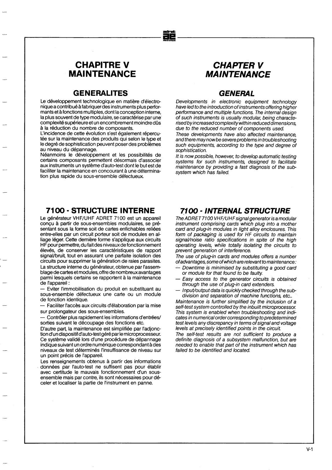 Adret Electronique 7100 Service Manual