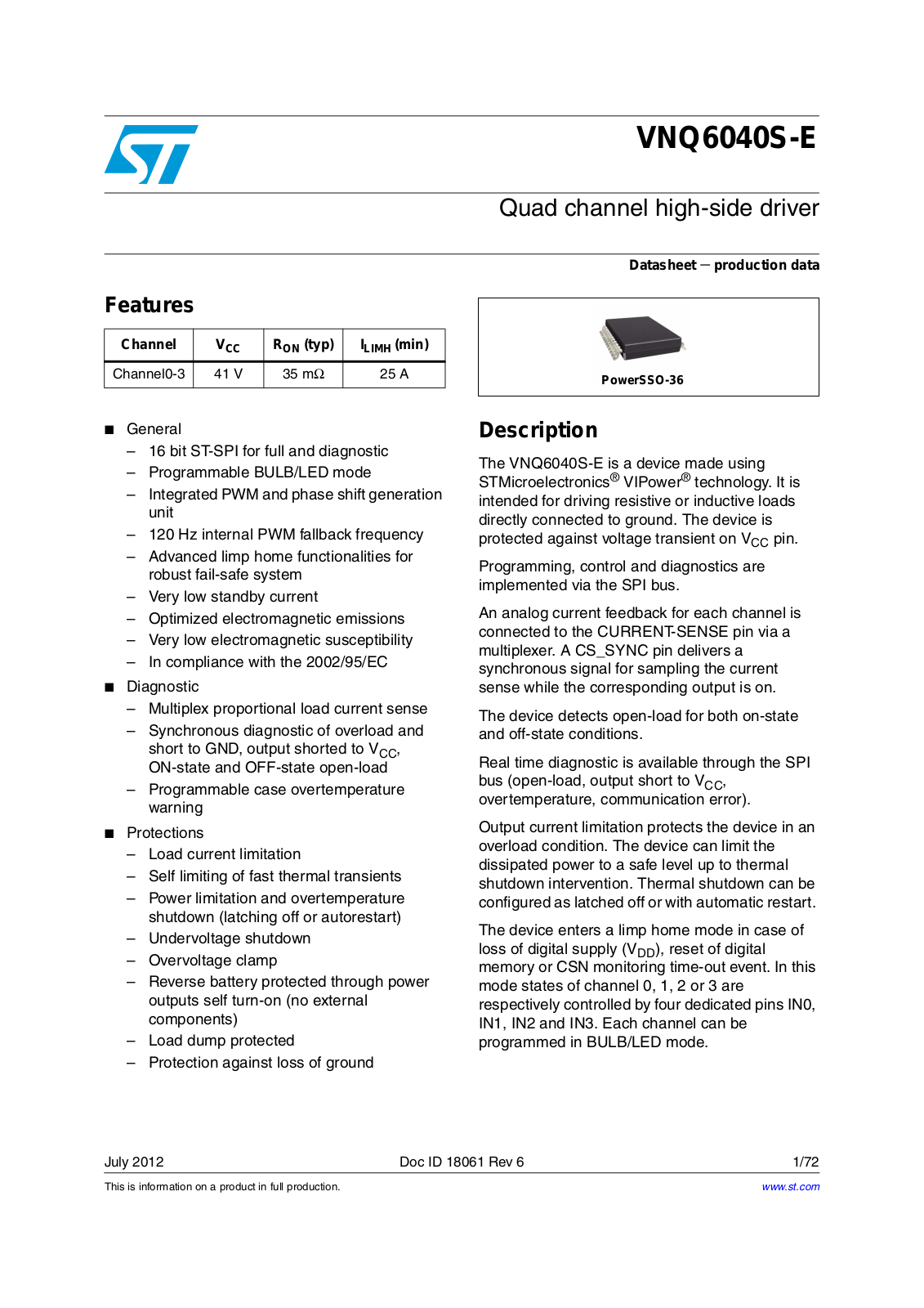 ST VNQ6040S-E User Manual