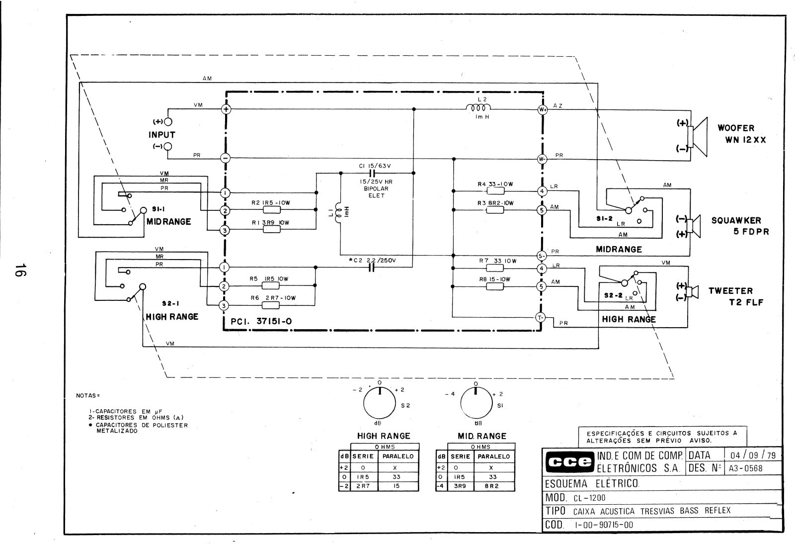 CCE CL-1200 Schematic