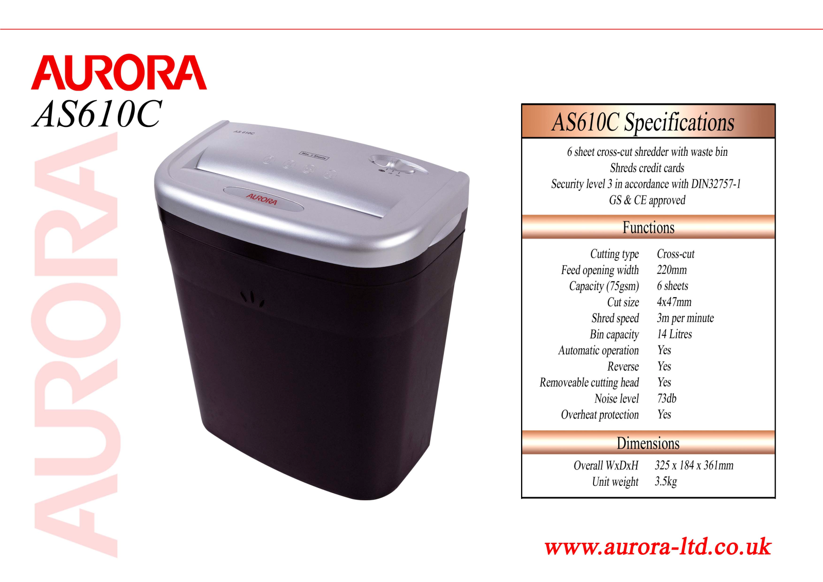 Aurora Electronics AS610C User Manual