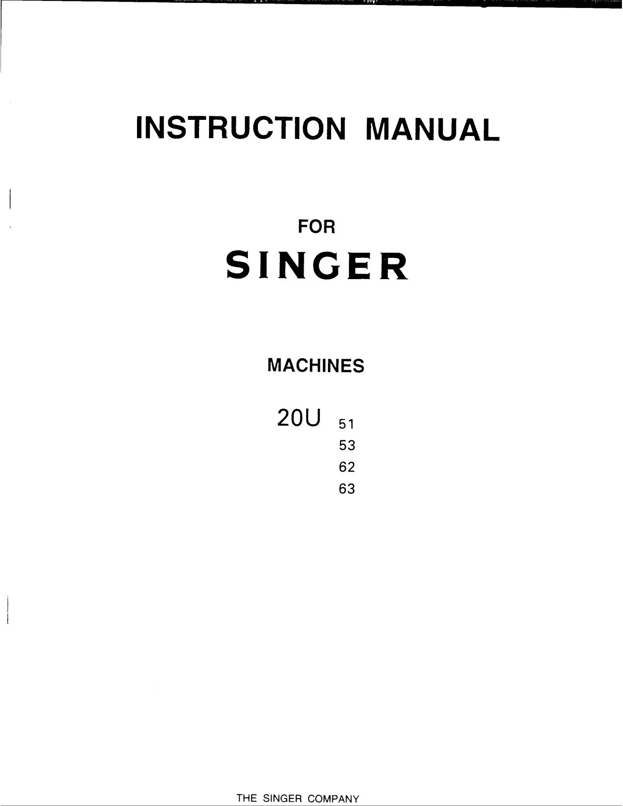 Singer 20U63, 20U62, 20U53, 20U51 User Manual