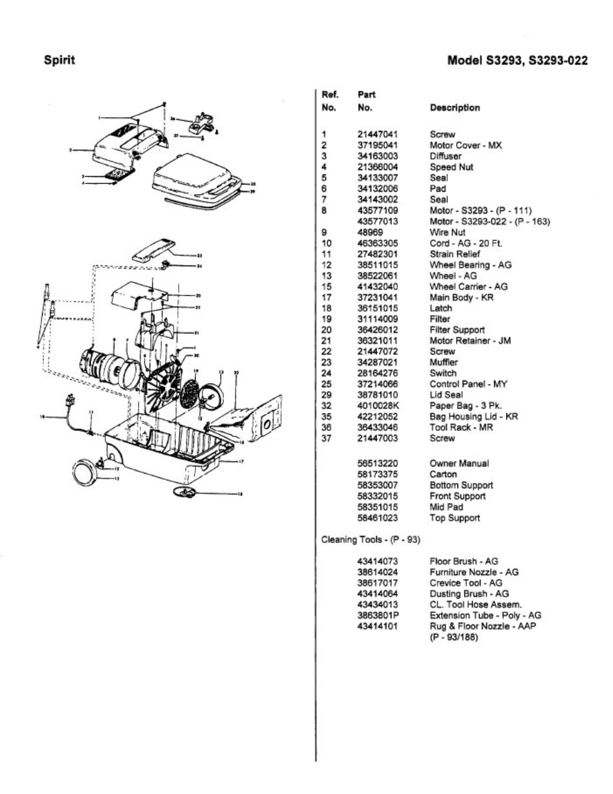 Hoover S3293-022, S3293 Owner's Manual