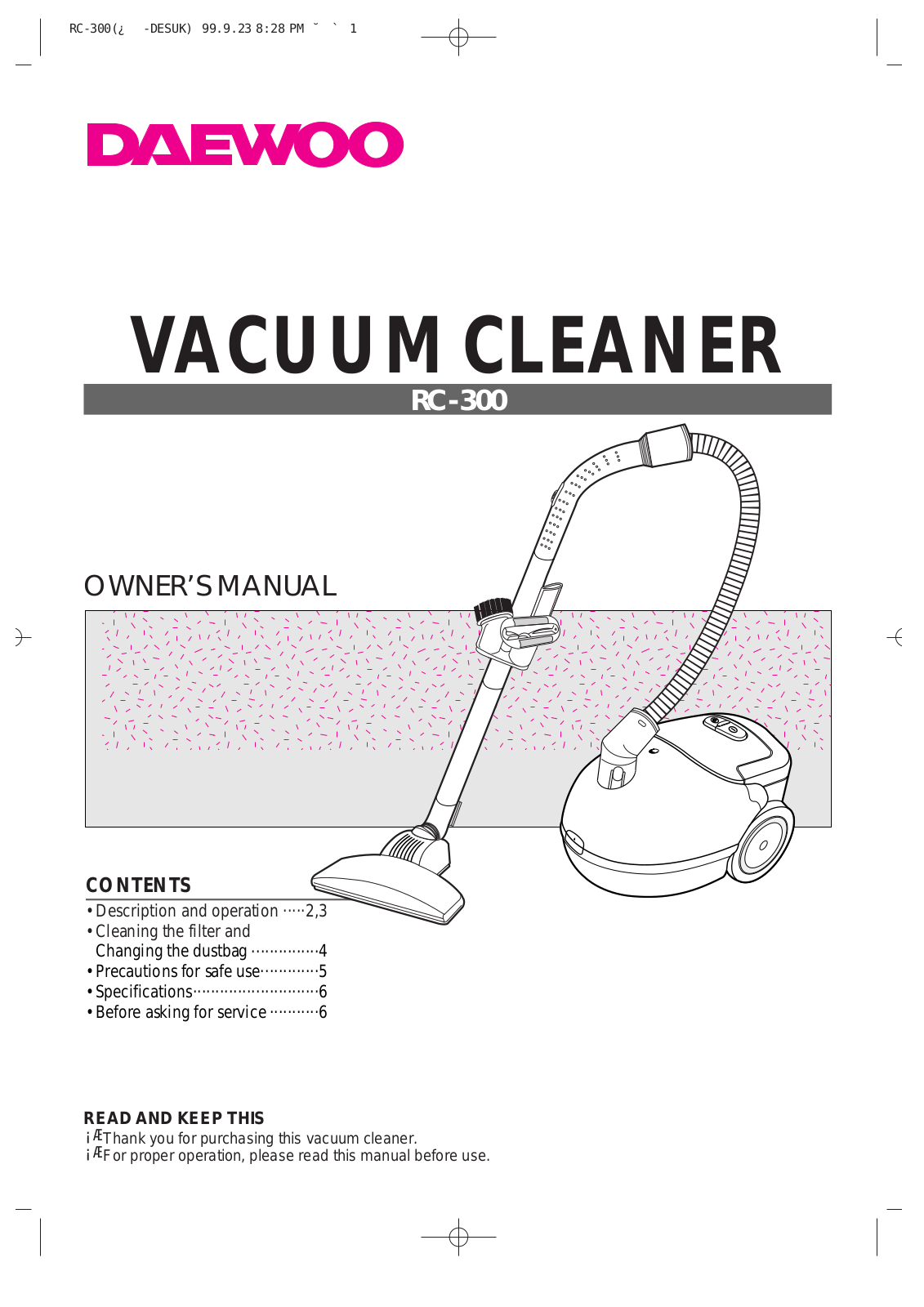 Daewoo RC-300 User Manual