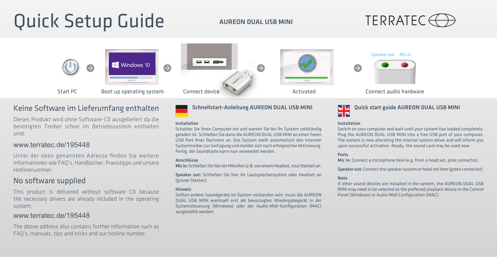 TerraTec Aureon Dual USB mini User manual