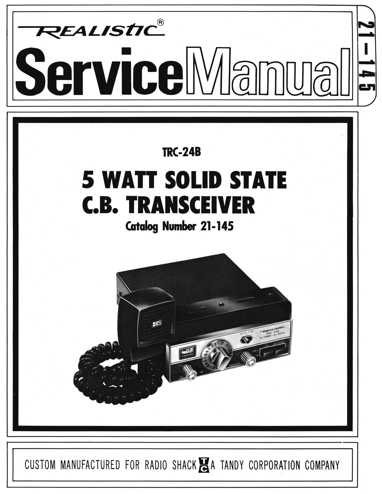 Realistic   RadioShack TRC-24B Service Manual