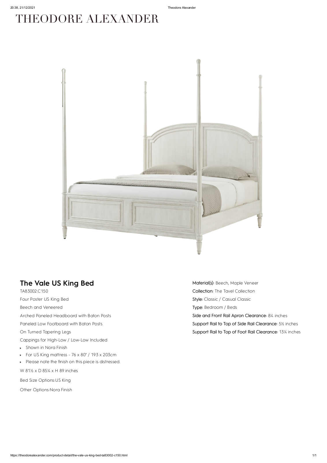 Theodore Alexander FPLJ3913 Specifications - ManualMachine.com