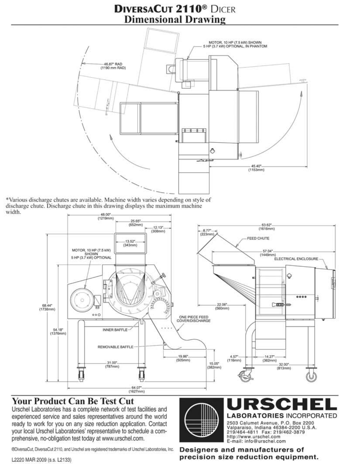 Urschel 2110 Specifications